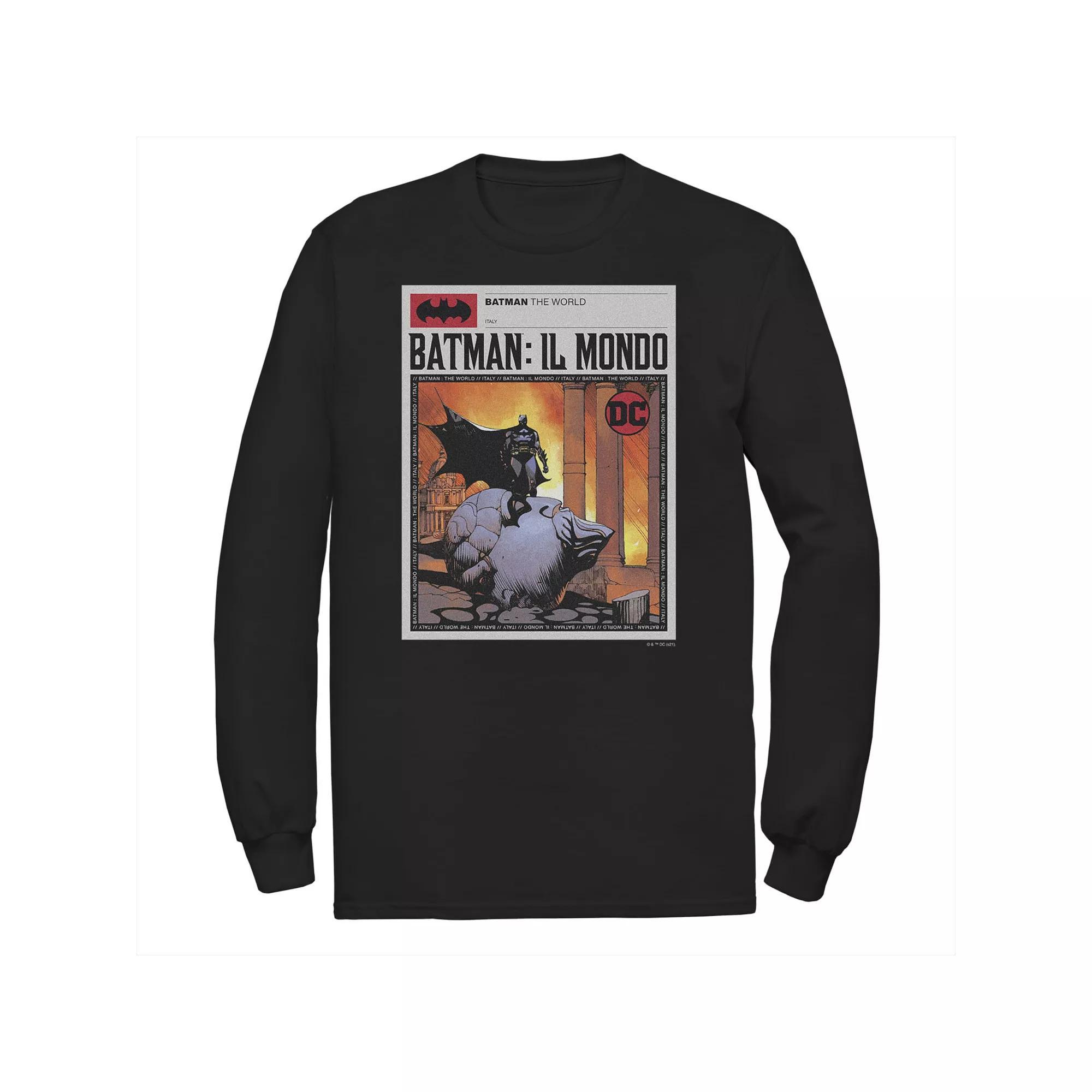 Big & Tall DC Comics Batman: The World Mexico News Poster Tee, Men's, Size: 4XL, Black Product Image