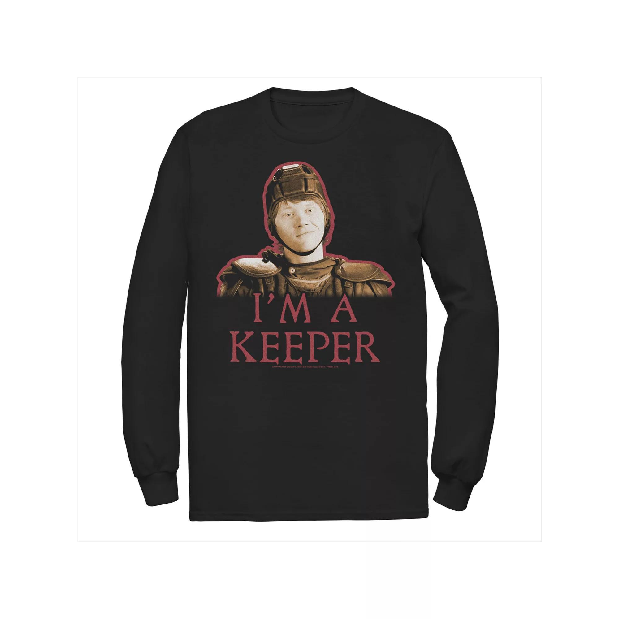 Men's Harry Potter Ron Weasley I'm A Keeper Portrait Tee, Size: Medium, Black Product Image