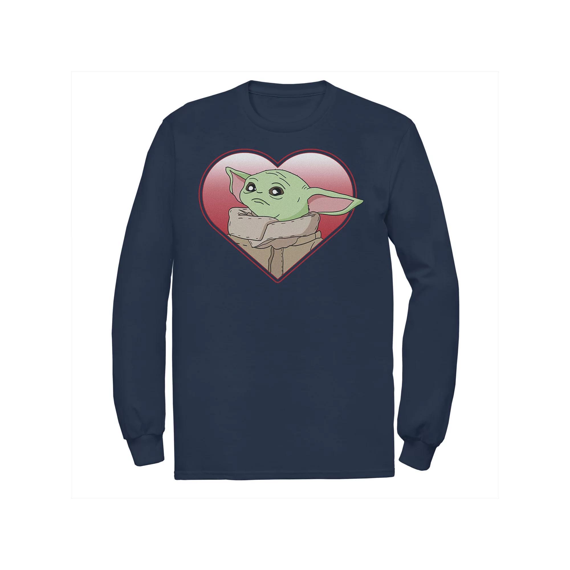 Men's Star Wars The Mandalorian The Child Valentine Heart Portrait Tee, Size: XXL, Blue Product Image
