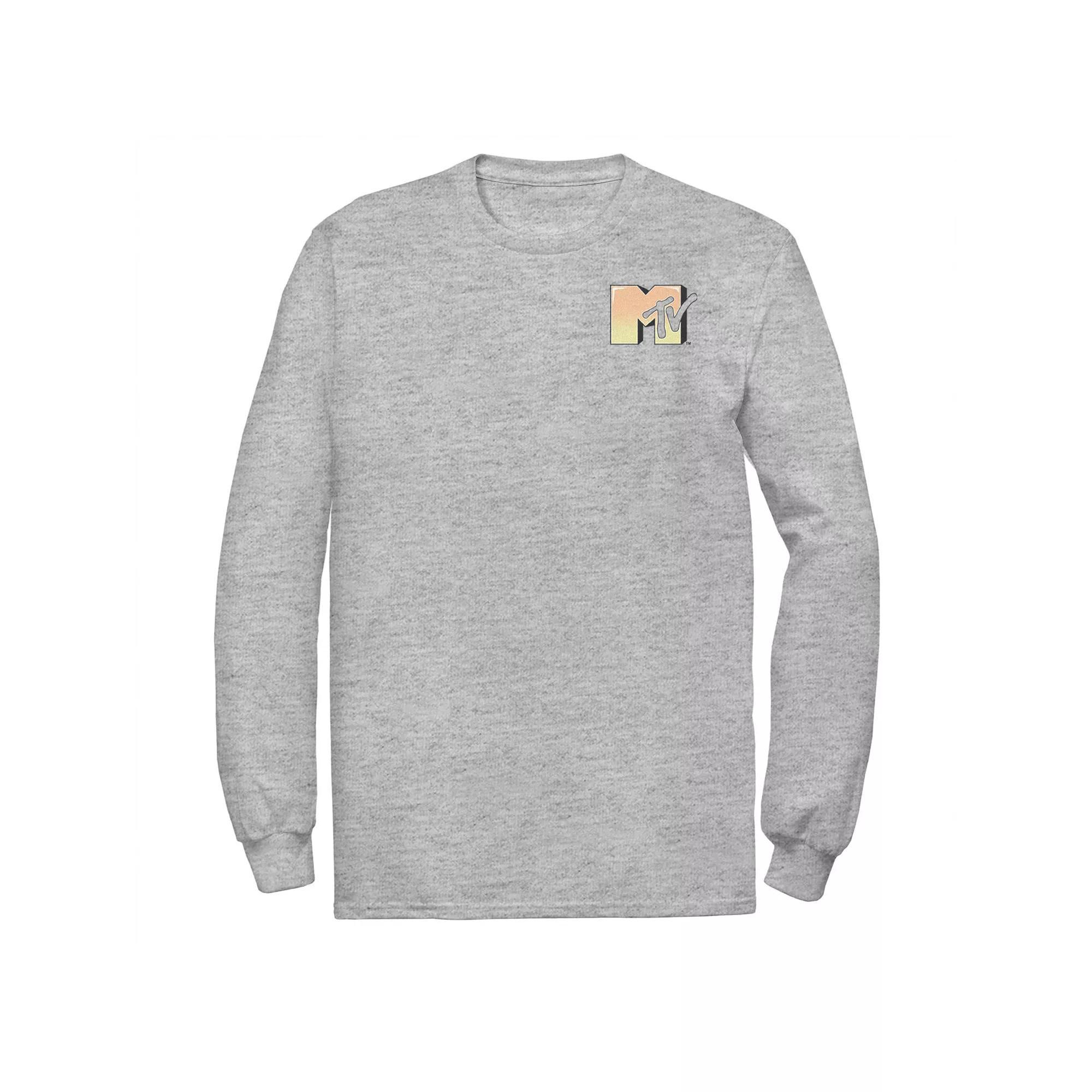 Men's MTV Music Television Gradient Left Chest Logo Tee, Size: XL, Athletic Grey Product Image