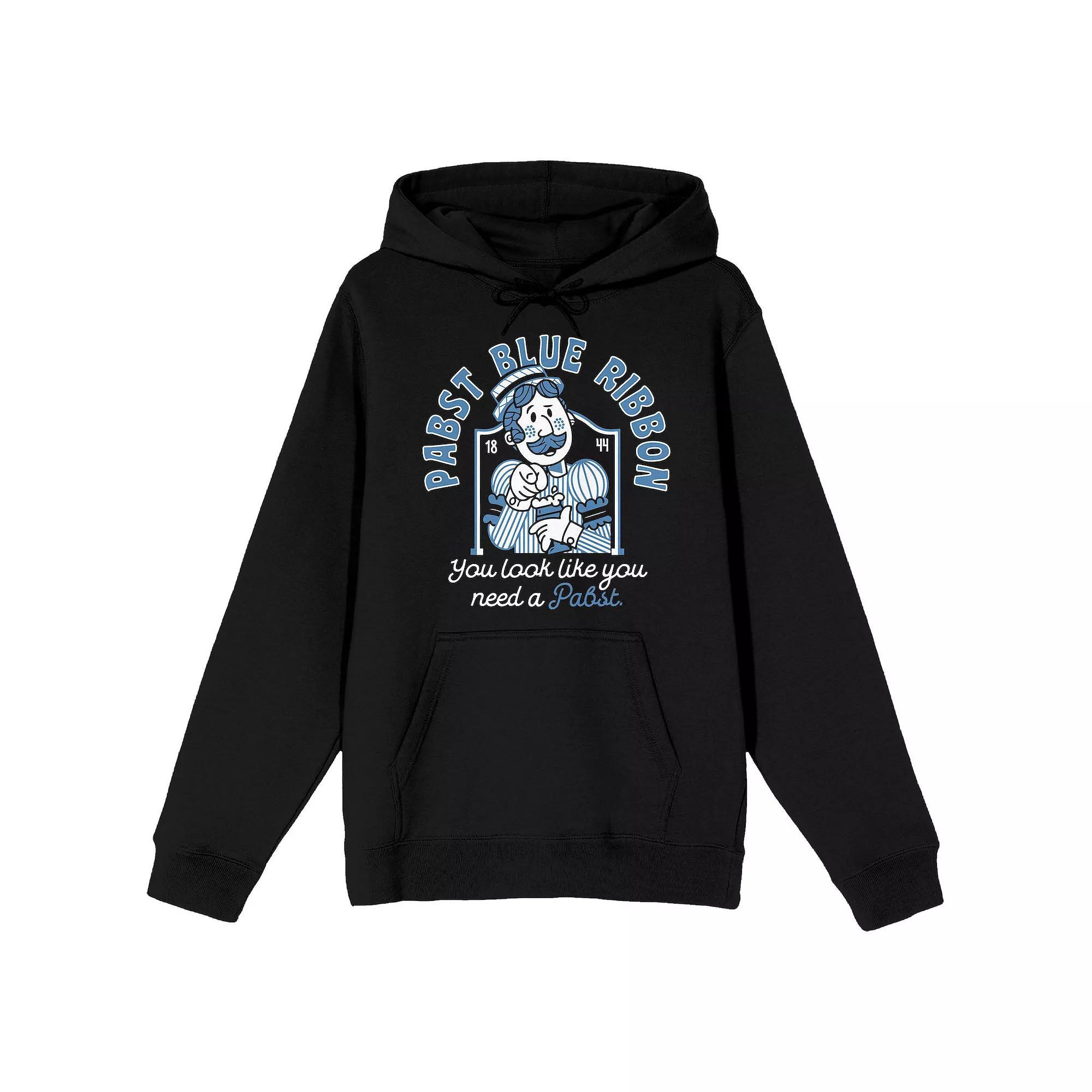 Men's Pabst Blue Ribbon You Look Hoodie, Size: XXL, Black Product Image