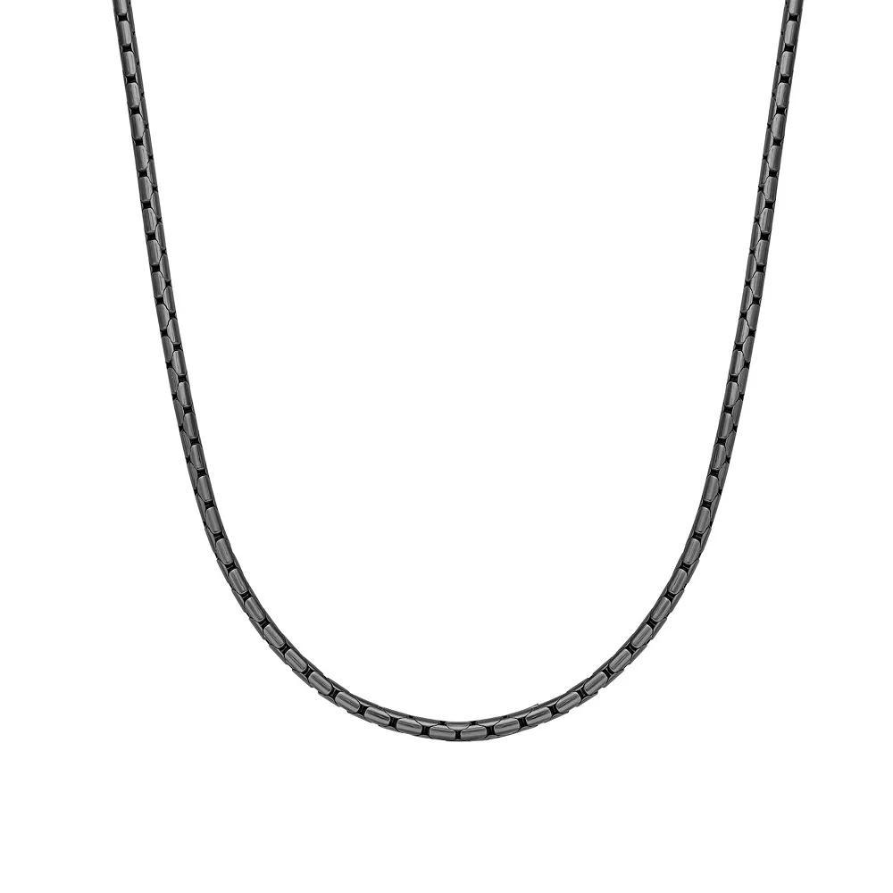 LYNX Stainless Steel 4mm Snake Gray Ion-Plated Men's Necklace, Size: 18" Product Image