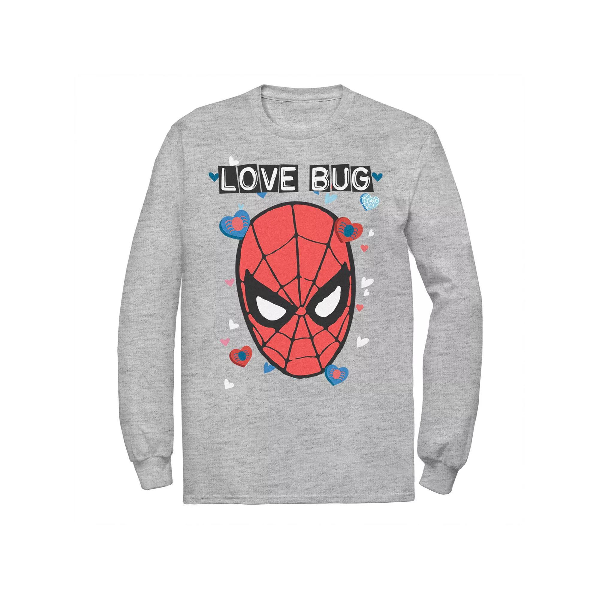 Big & Tall Love Bug Valentines Day Comic Long Sleeve Tee, Men's, Size: 3XB, Athletic Grey Product Image