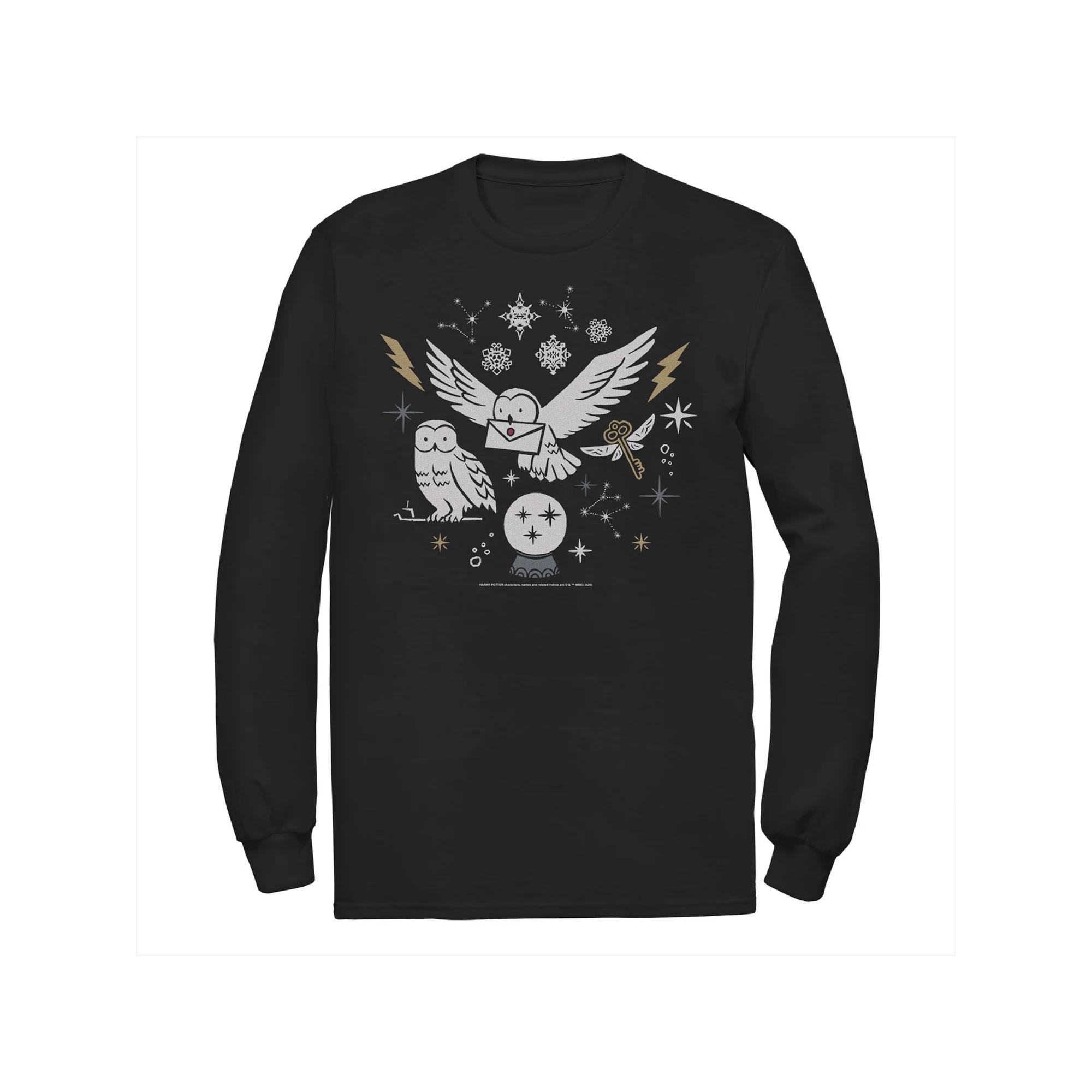 Men's Harry Potter Christmas Winter Owls Tee, Size: XXL, Blue Product Image