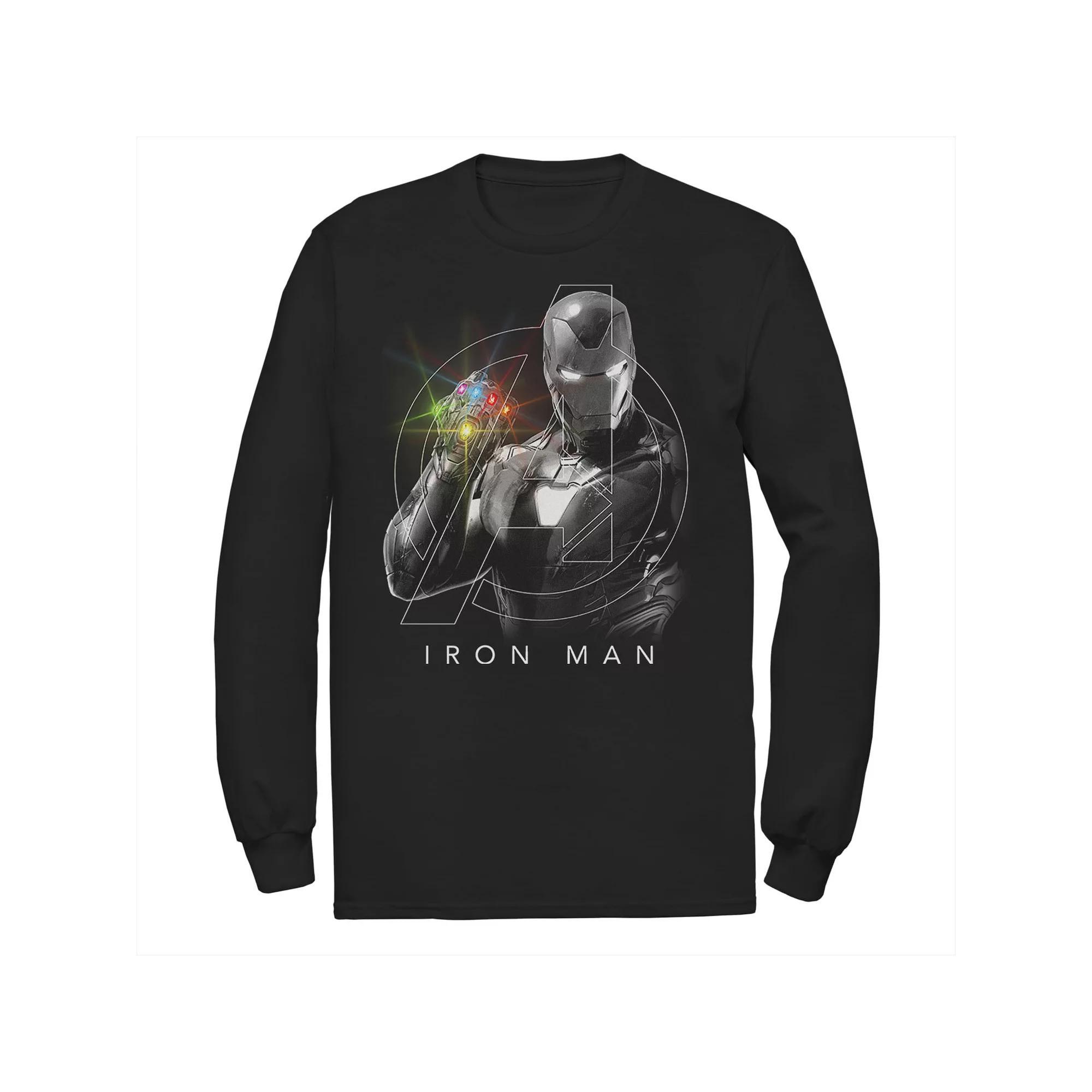 Men's Marvel Avengers Endgame Glowing Stones Logo Overlay Portrait Tee, Size: Large, Black Product Image