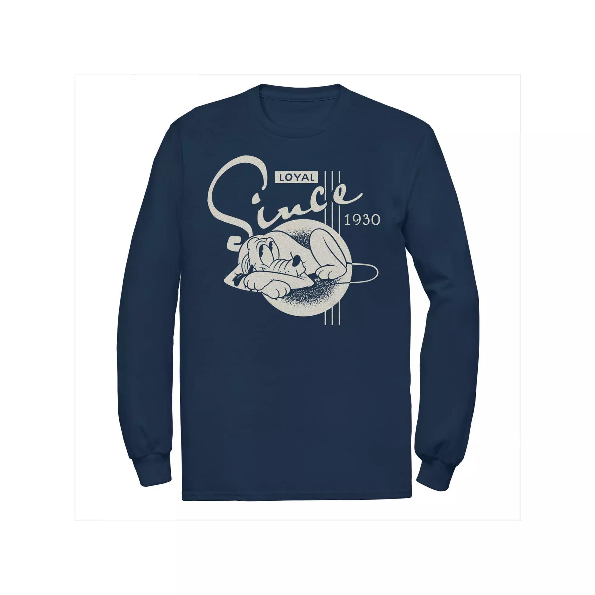 Disney's Mickey Mouse & Friends Big & Tall Pluto Loyal Since 1930 Long Sleeve Graphic Tee, Men's, Size: 4XL Tall, Blue Product Image