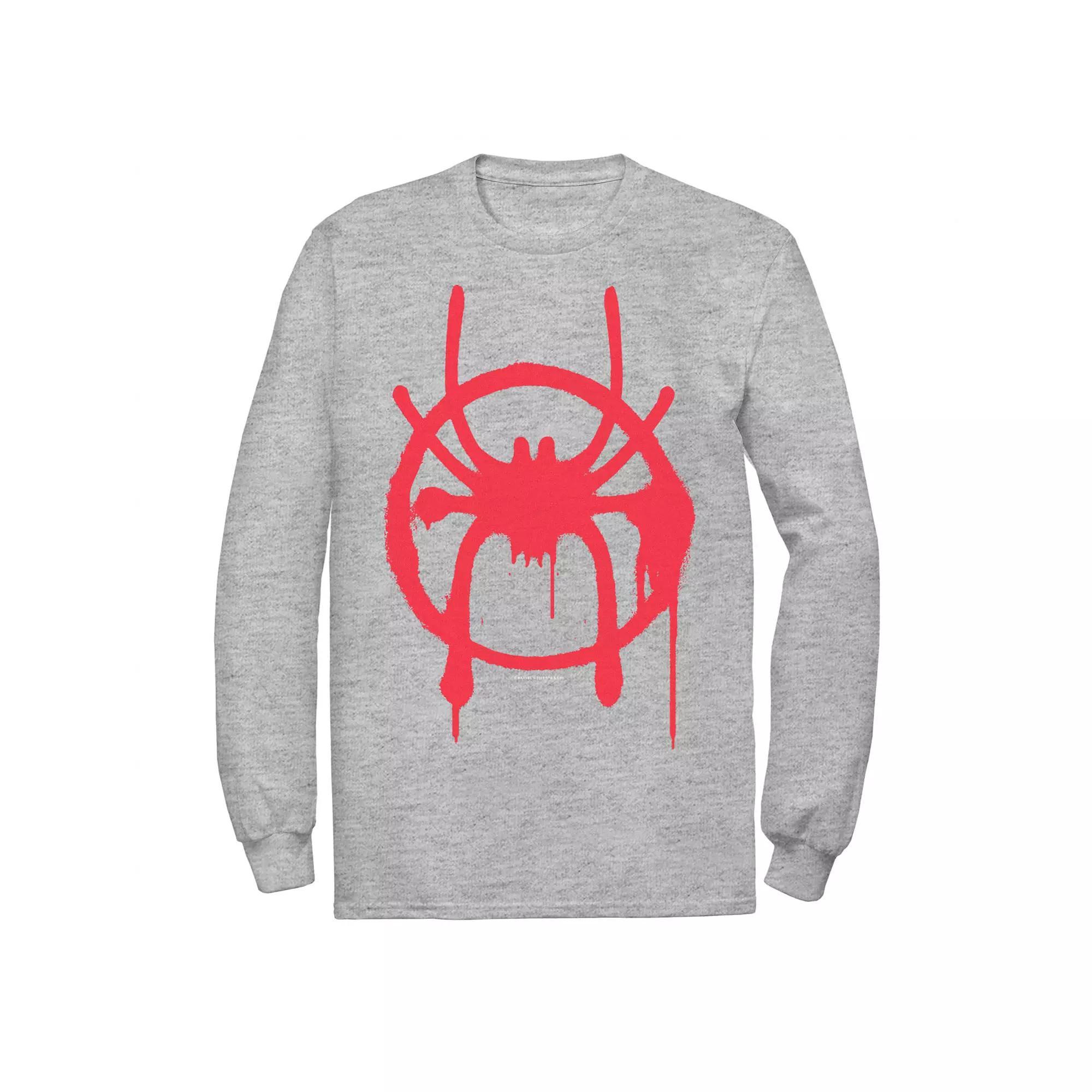 Men's Marvel Spiderverse Miles Symbol Tag Tee, Size: Medium, Athletic Grey Product Image