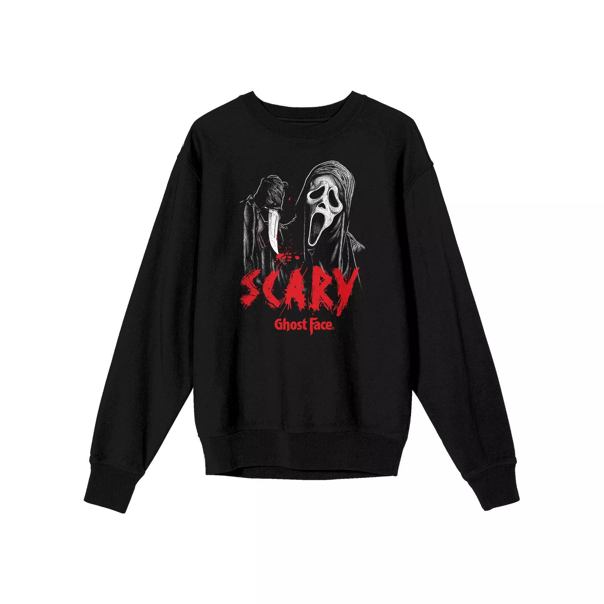 Men's Ghostface Scary Mask Sweatshirt, Size: Large, Black Product Image