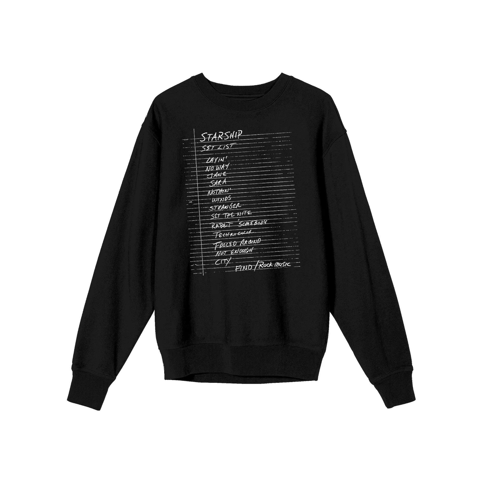 Men's Starship Set List Long Sleeve Graphic Tee, Size: Medium, Black Product Image
