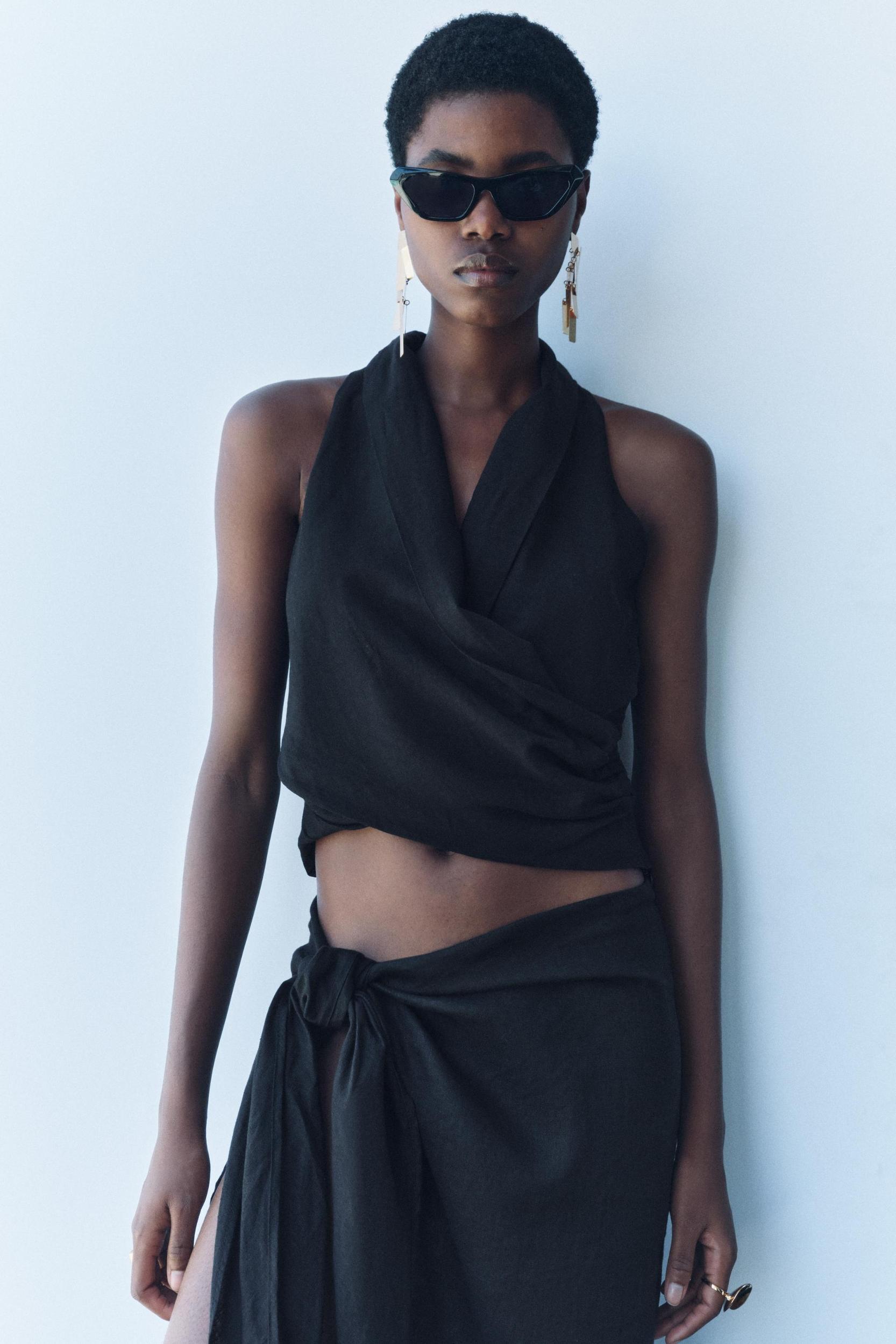 LINEN BLEND TOP ZW COLLECTION Product Image