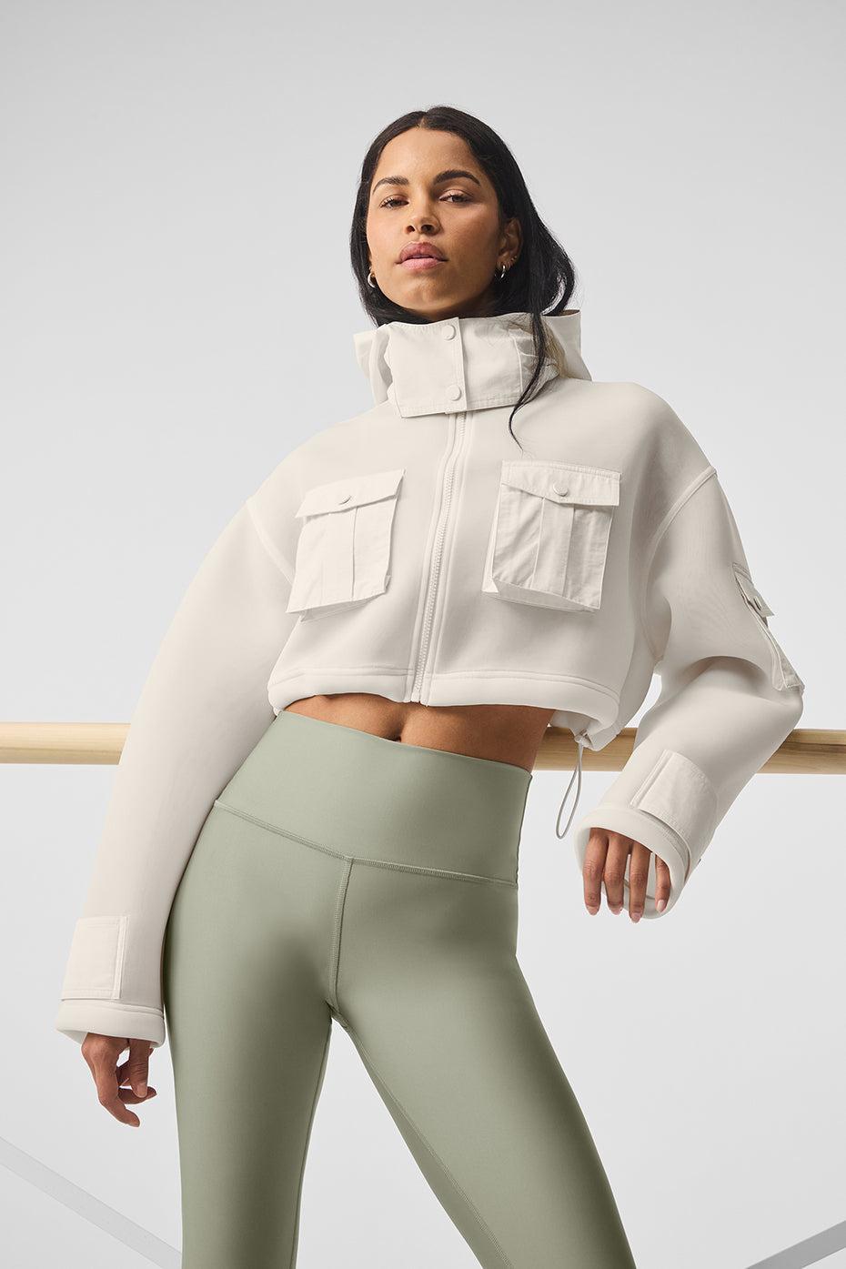 Cropped Engage Cargo Parka - Ivory Female Product Image