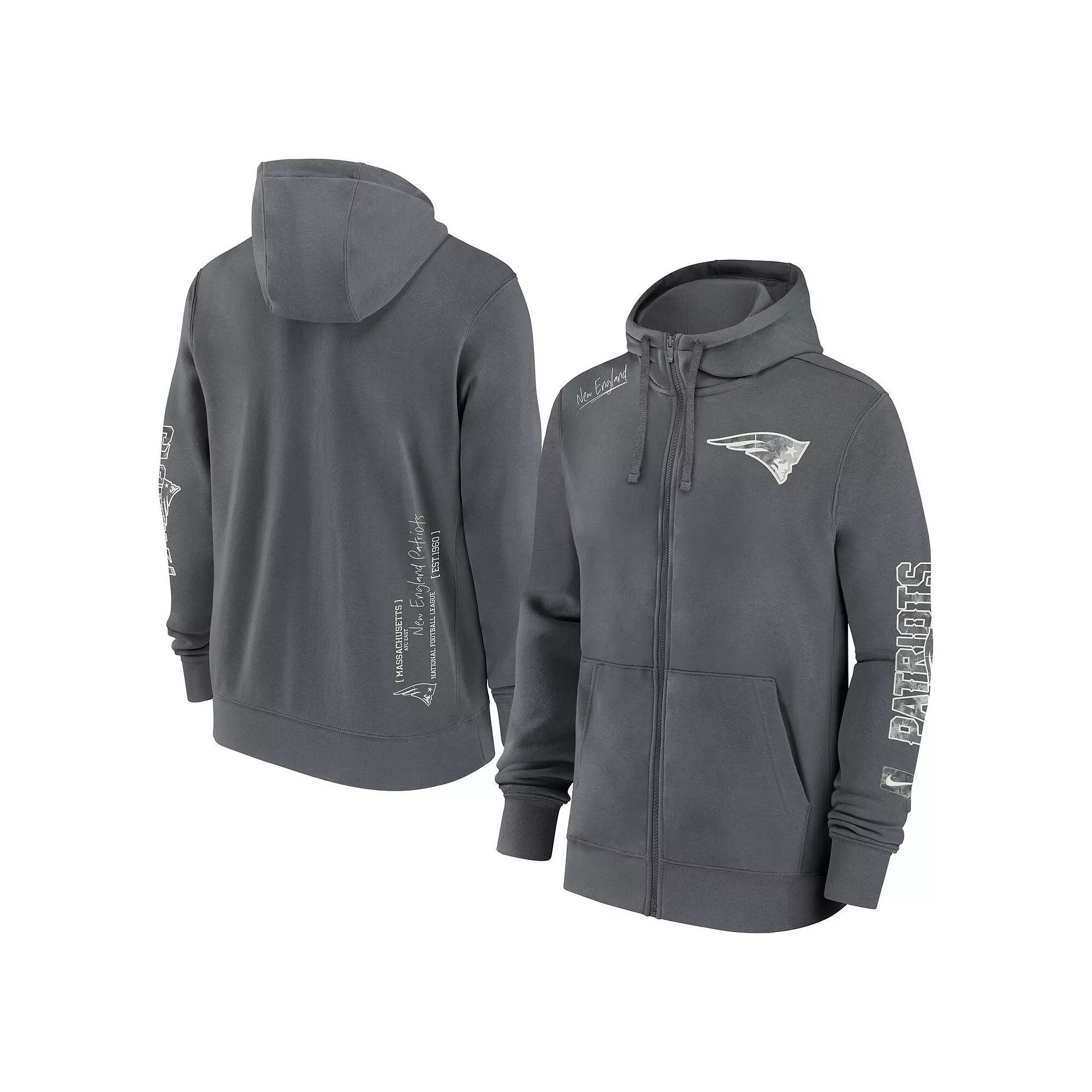 Men's Nike Gray New England Patriots Statement Performance Full-Zip Hoodie Jacket, Size: XXL, Grey Product Image