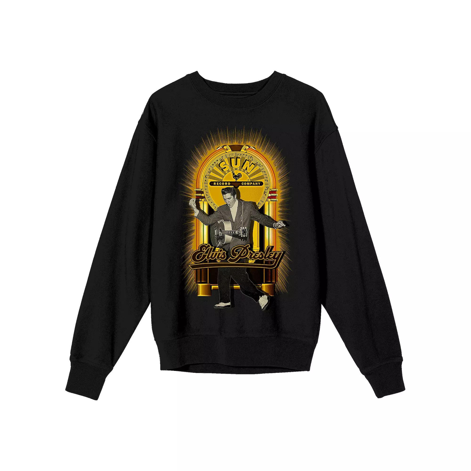 Men's Sun Records Elvis King Long Sleeve Graphic Tee, Size: XL, Black Product Image