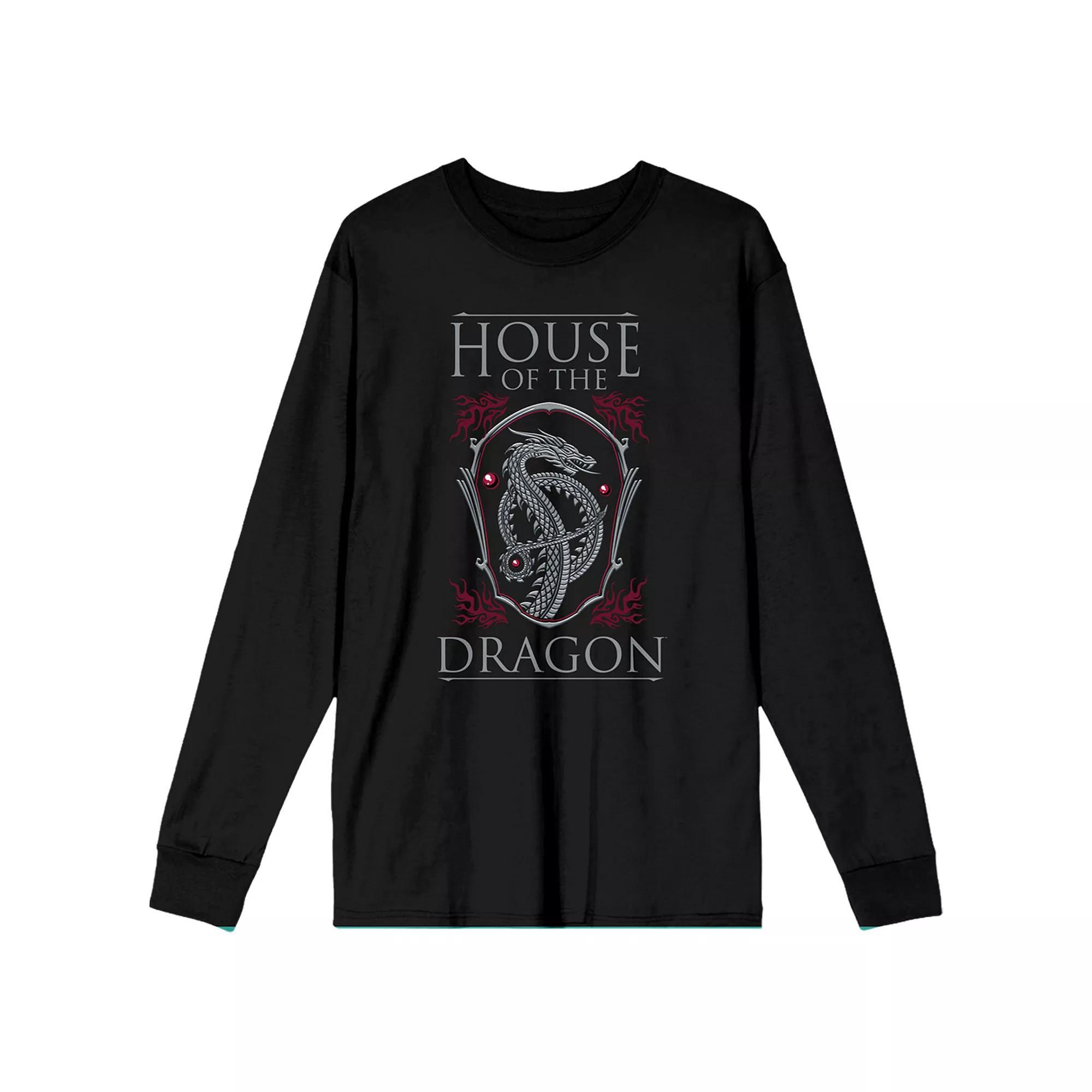 Men's House Of The Dragon Logo Long Sleeve Tee, Size: Medium, Black Product Image