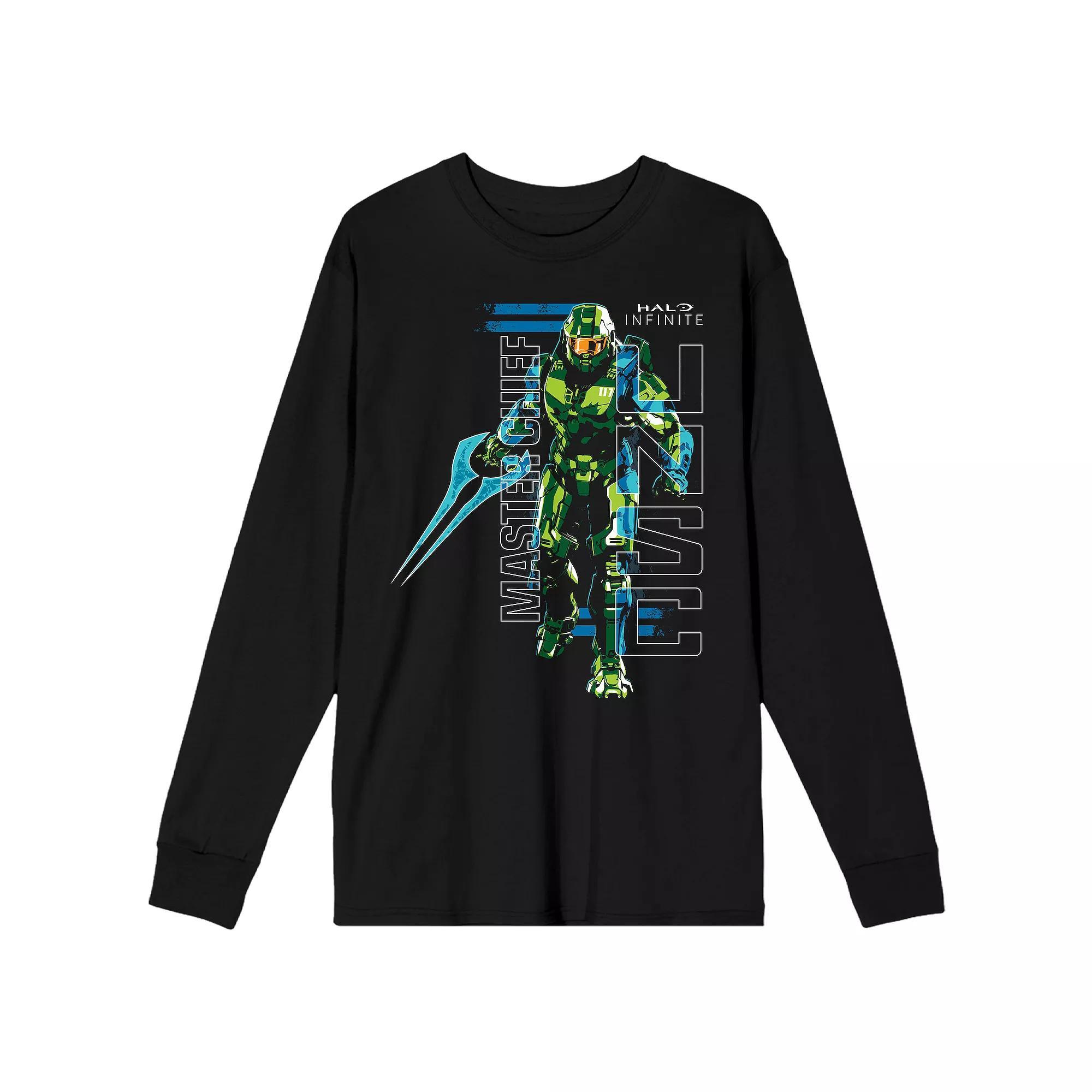 Men's Halo Infinite Master Chief Long Sleeve Graphic Tee, Size: XL, Black Product Image