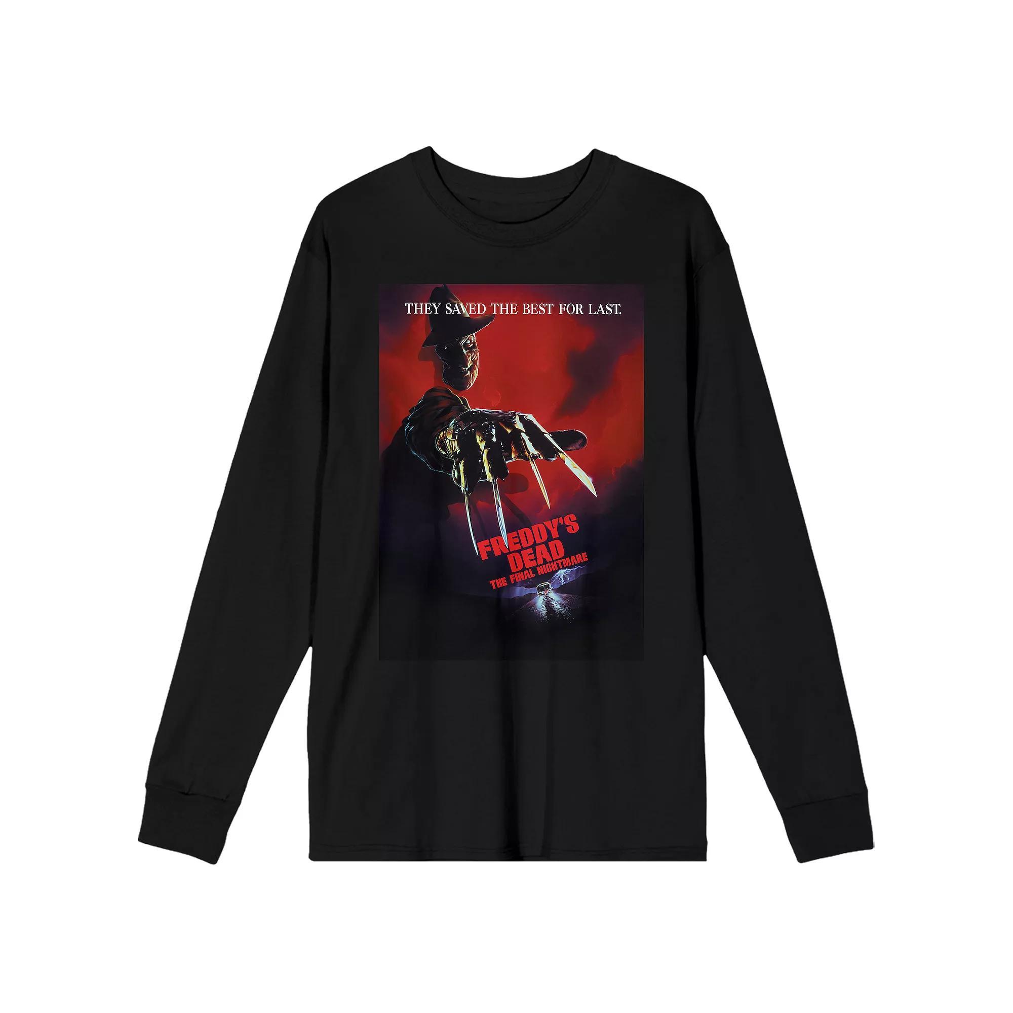 Men's Nightmare on Elm Street Poster Long Sleeve Tee, Size: XXL, White Product Image