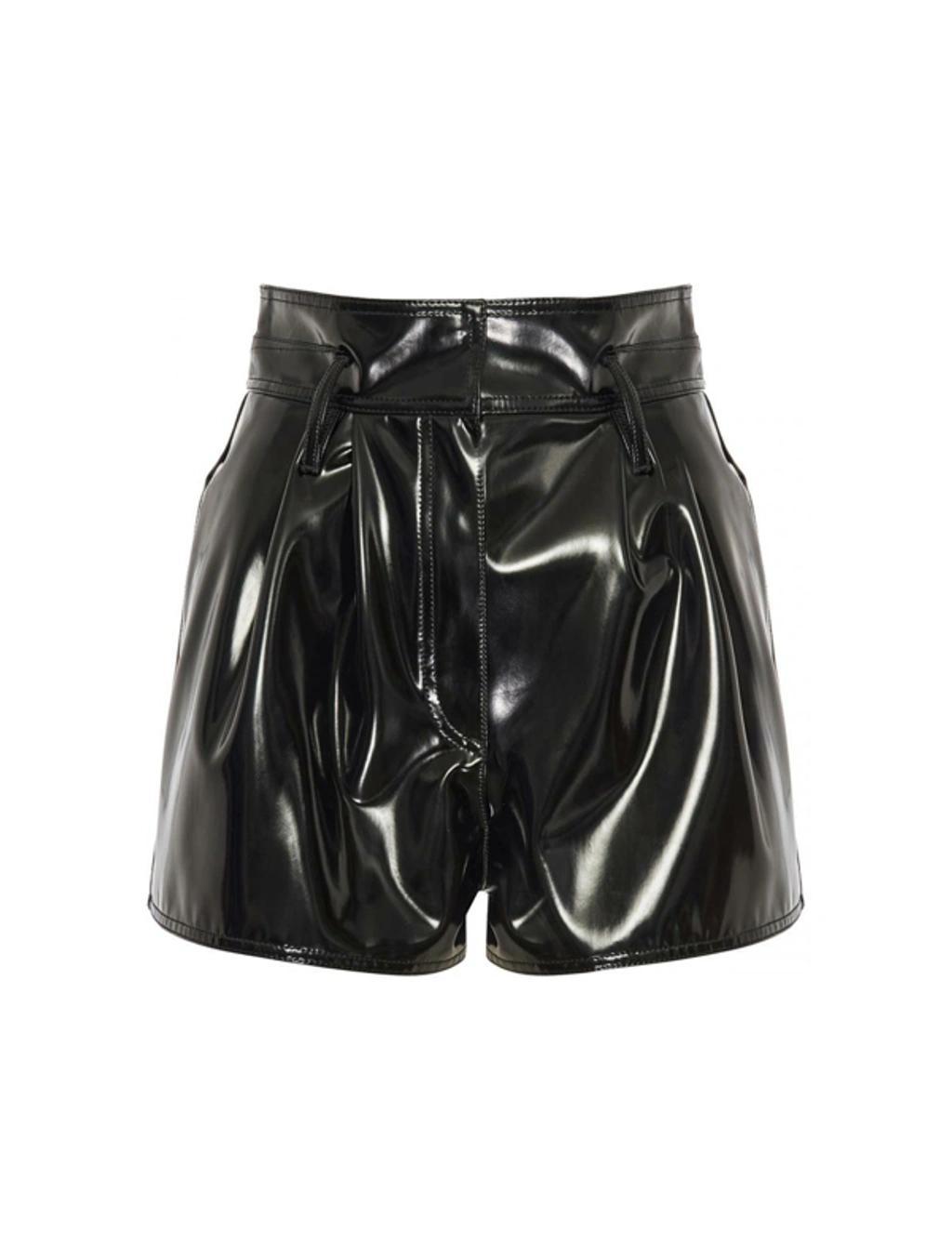 ALAÏA Faux Leather Shorts In Black Product Image