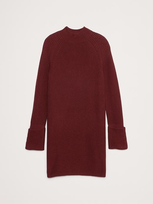 Cotton-Wool Mock-Neck Mini Sweater Dress Product Image