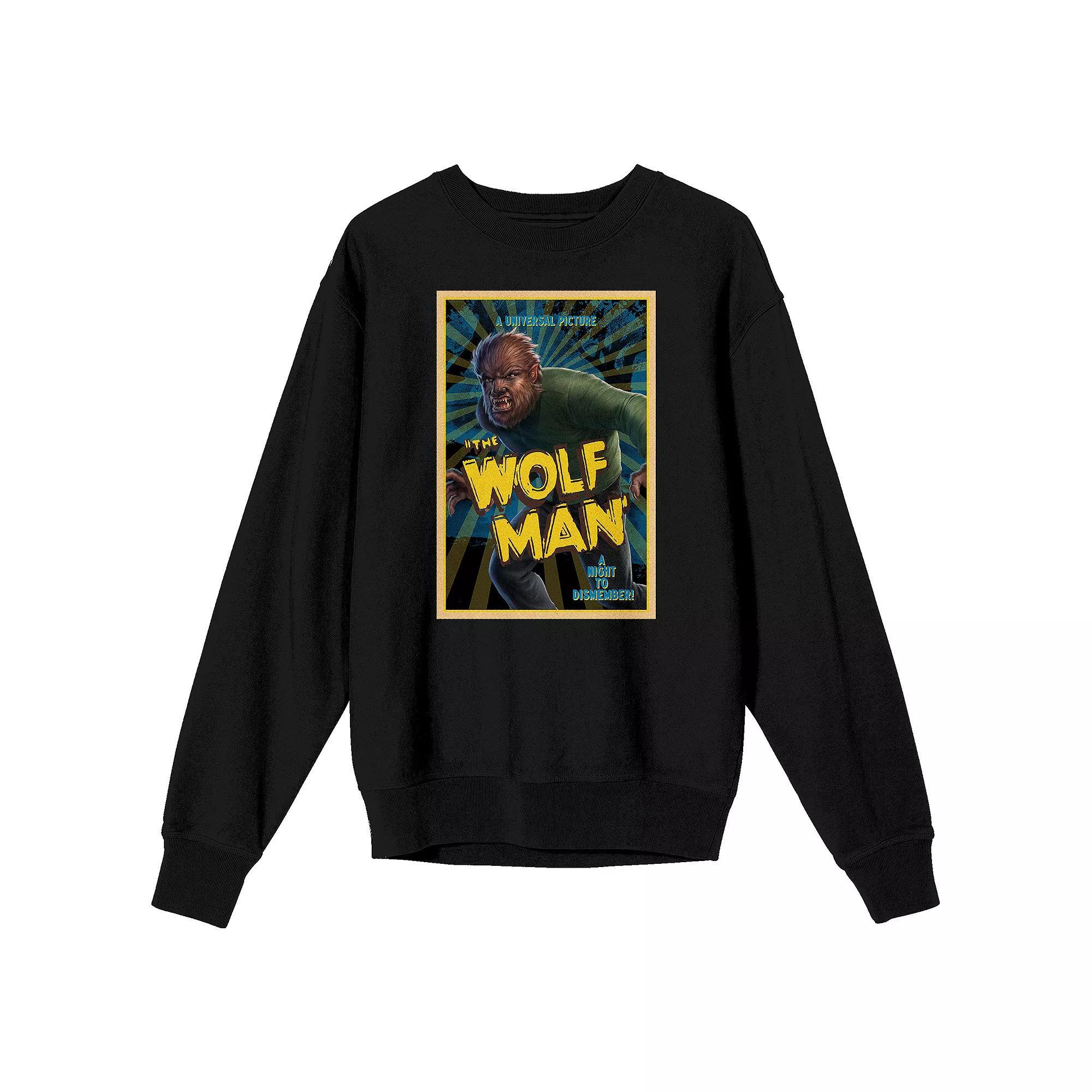 Men's Universal Monsters The Wolf Long Sleeve, Size: XXL, Black Product Image