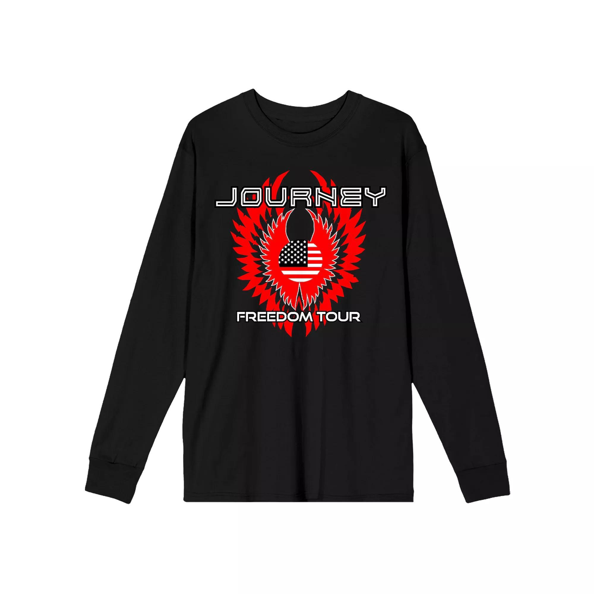 Men's Journey Freedom Tour Long Sleeve Graphic Tee, Size: Large, Black Product Image