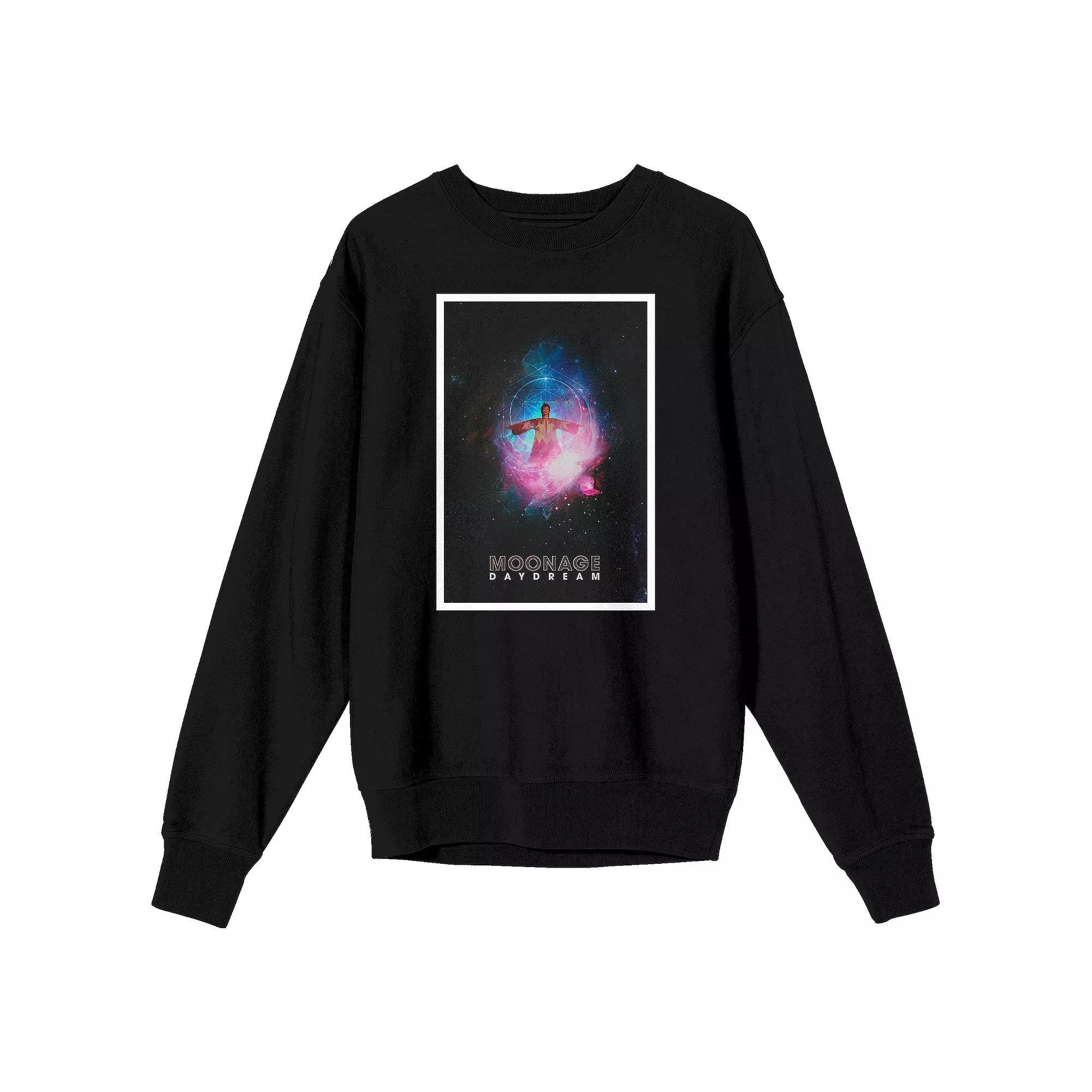 Men's David Bowie Moonage Daydream Long Sleeve Graphic Pullover, Size: XXL, Black Product Image