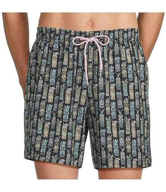 Caribbean Big & Tall Tiki Drinks 6#double; Swim Trunks Product Image