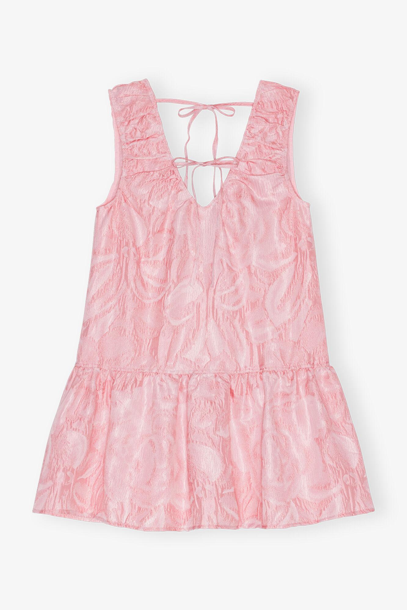 Pink Textured Cloqué Mini Dress Product Image