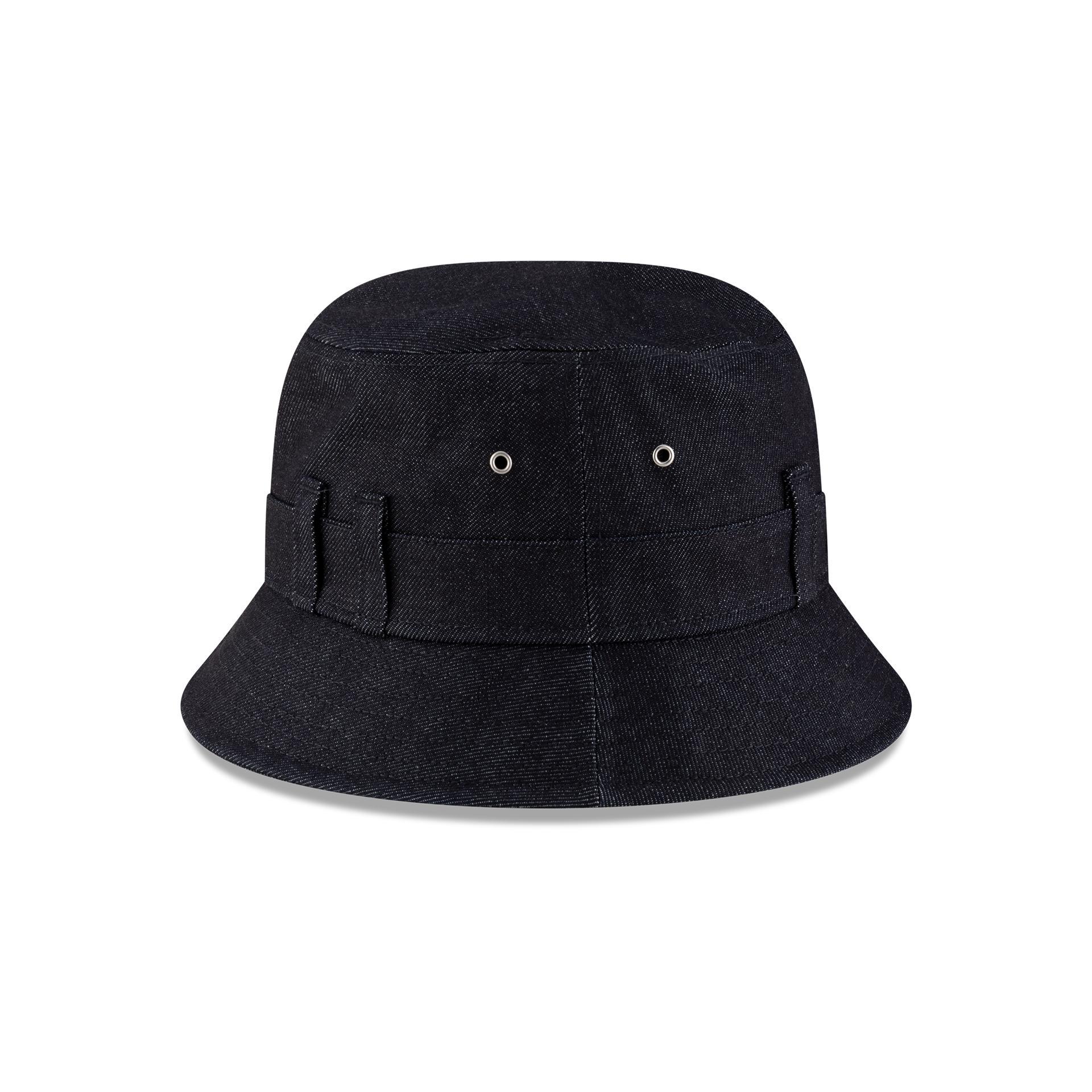 New Era Branded Belt Loop Denim Navy Bucket Hat Male Product Image