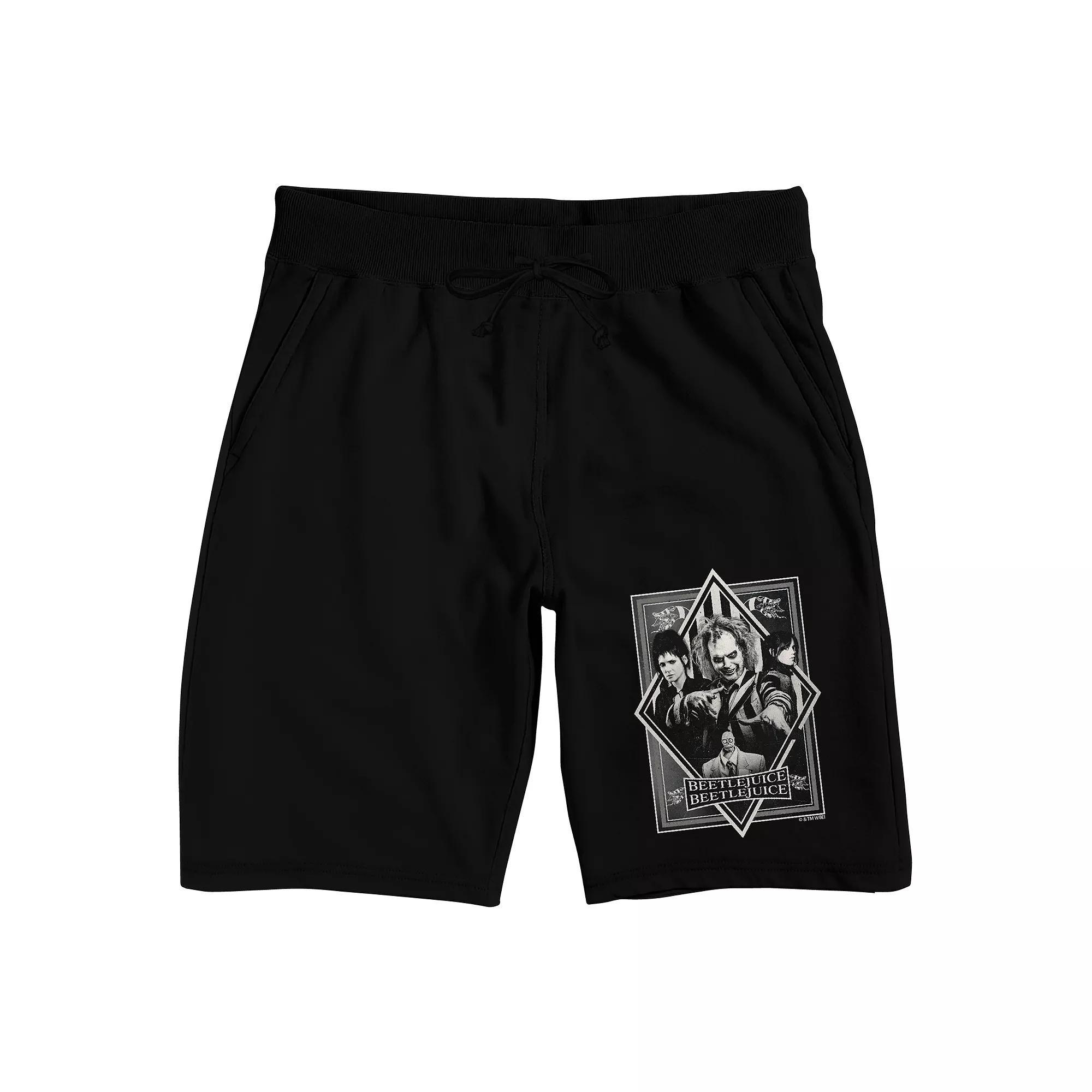 Men's Beetlejuice Cast Pajama Shorts, Size: XXL, Black Product Image