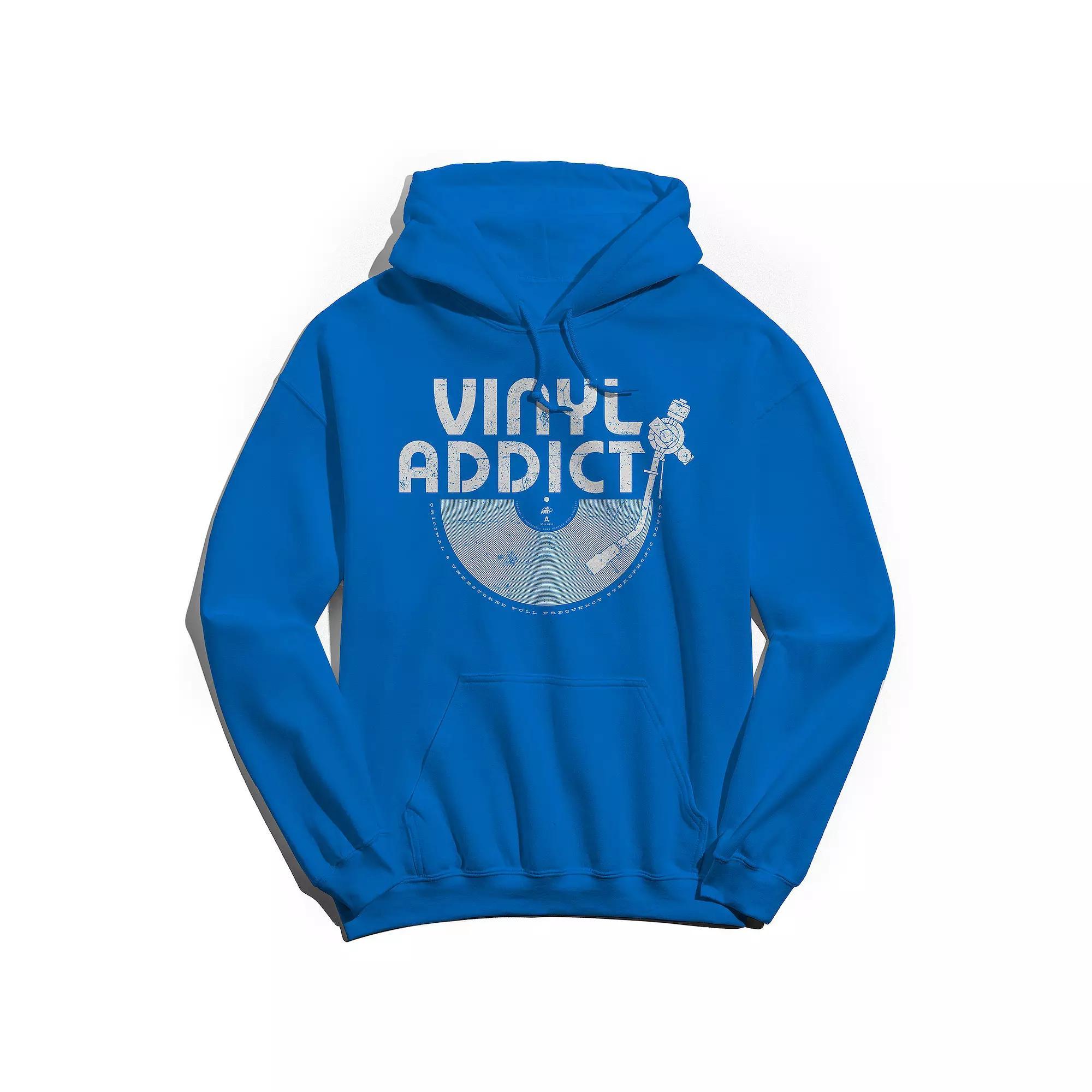 Men's Original & Unrestored Vinyl Addict Graphic Hoodie, Size: XL, Royal Product Image