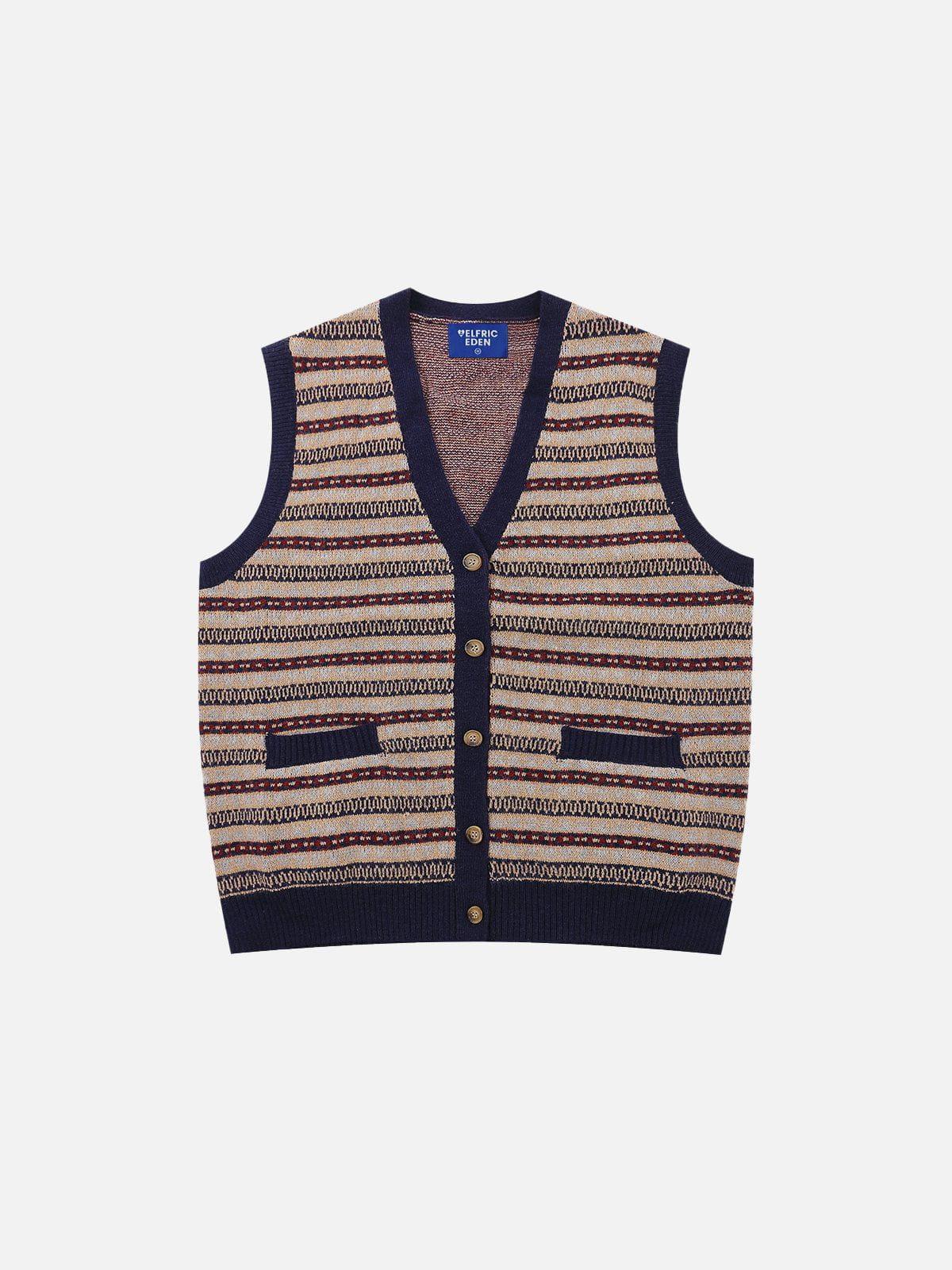 Aelfric Eden Vintage Stripe Button Sweater Vest Product Image