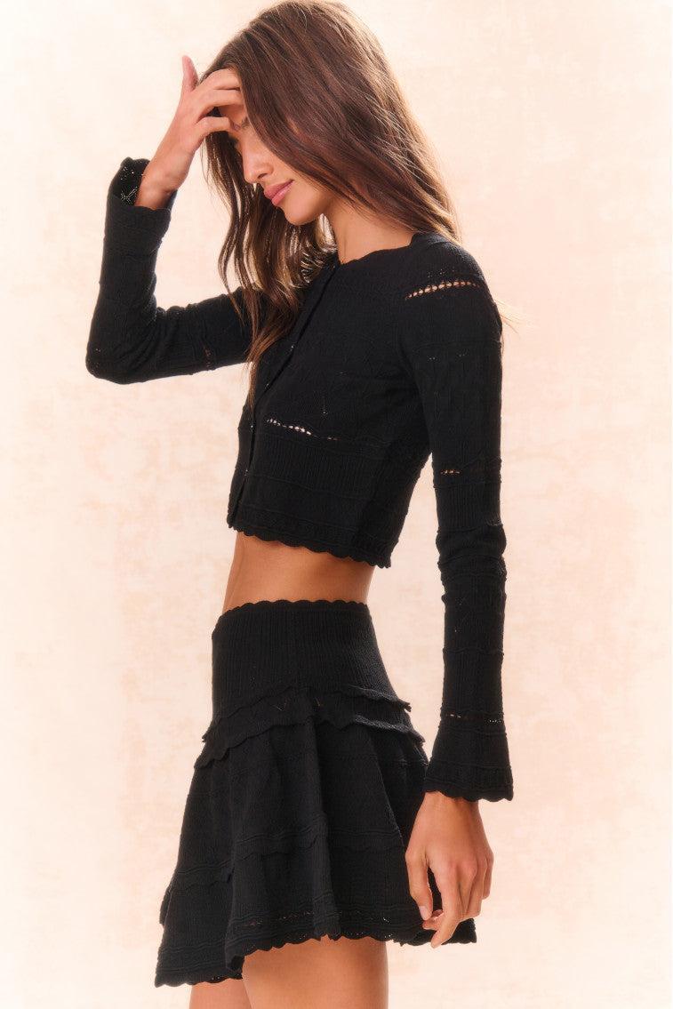 Colella Pointelle Knit Mini Skirt Product Image
