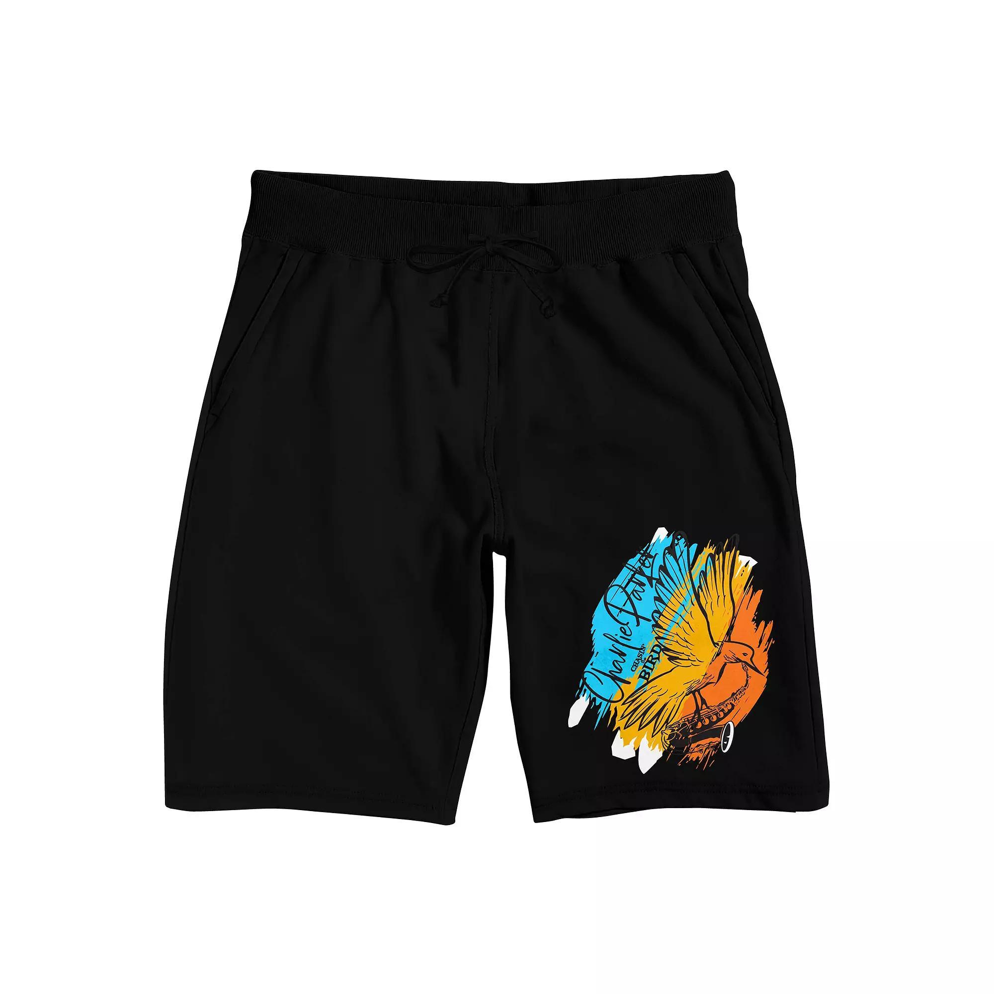 Men's Charlie Parker Bird Sleep Shorts, Size: Small, Black Product Image