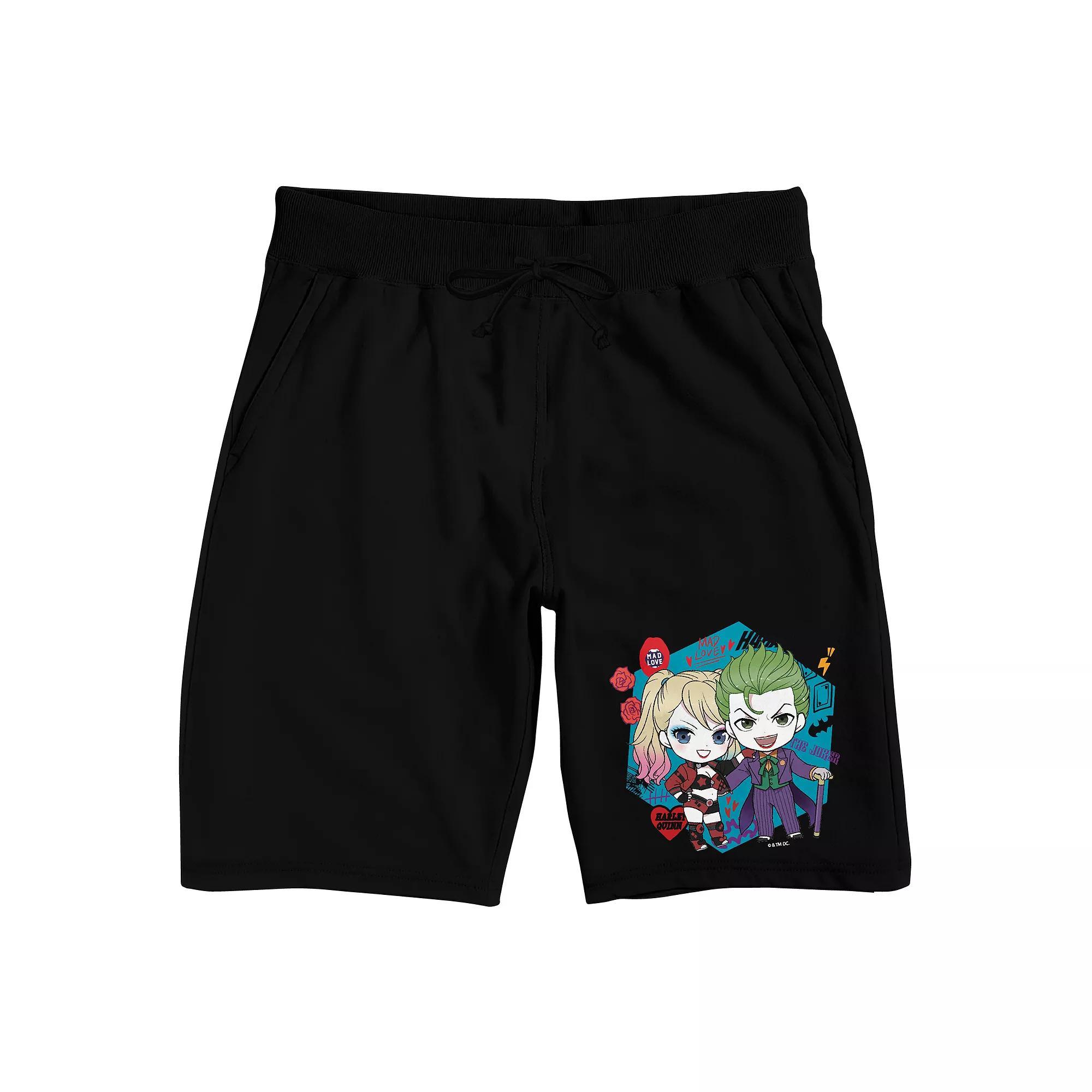 Men's Harley Quinn Chibi Pajama Shorts, Size: Small, Black Product Image