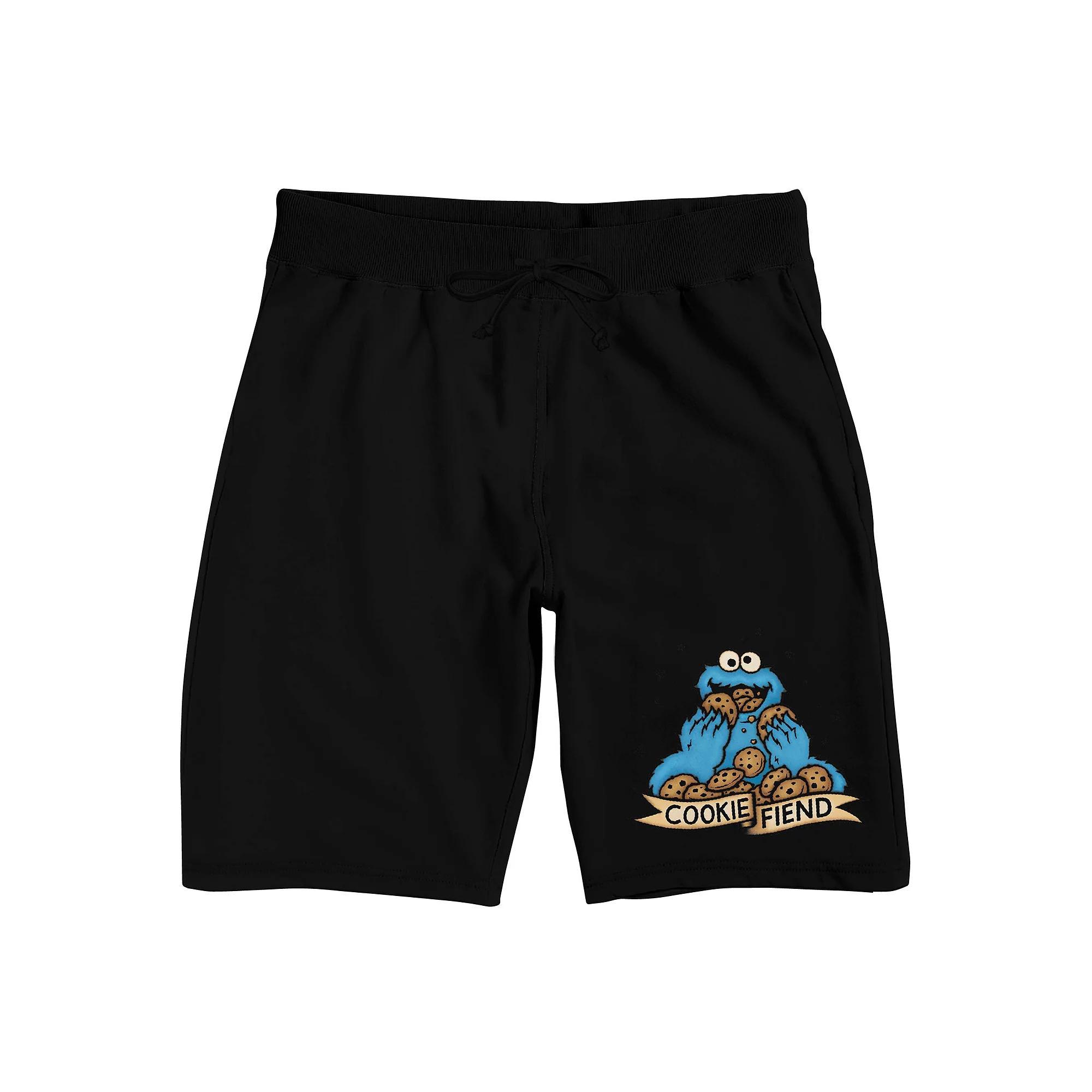 Men's Sesame Street Cookie Monster Pajama Shorts, Size: XXL, Black Product Image