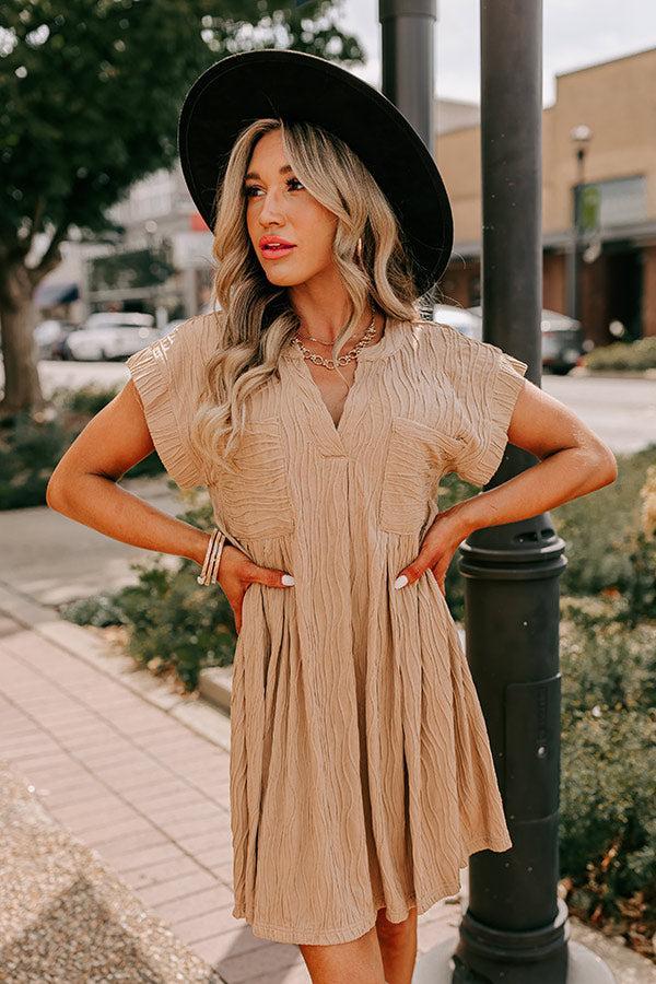 Long Weekend Wonderful Shift Dress In Warm Taupe Product Image