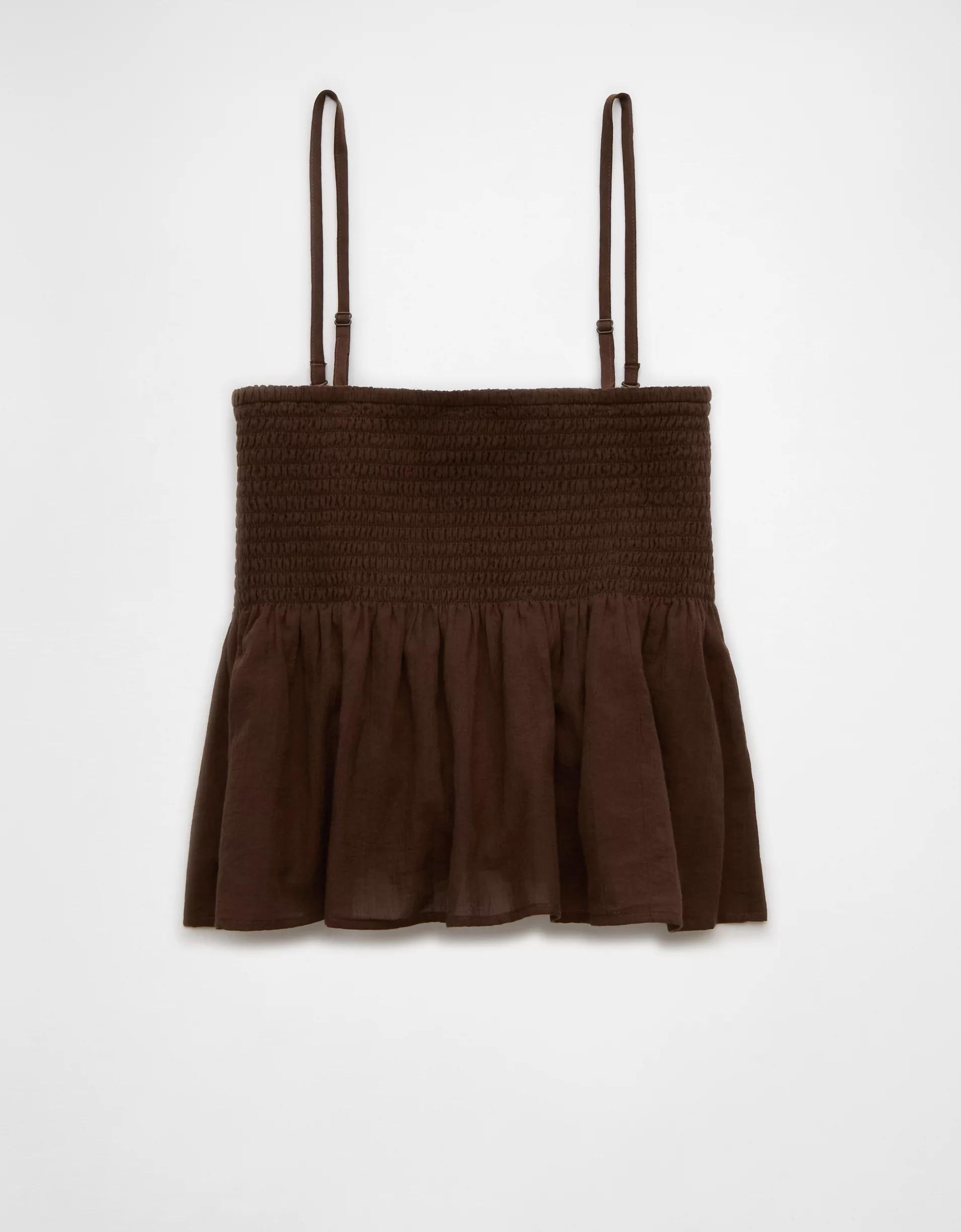 AE Smocked Babydoll Bow Tank Top Product Image