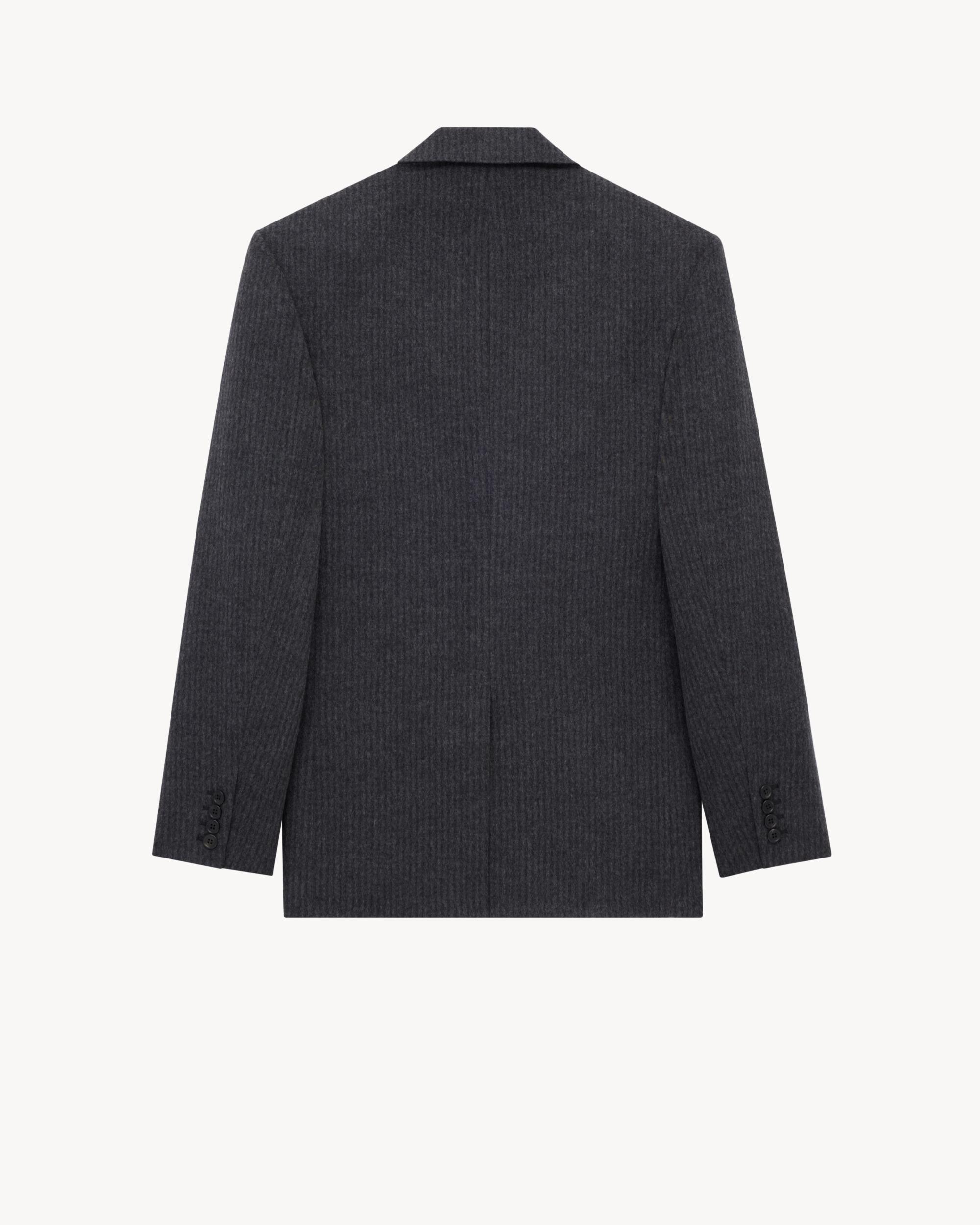 jacket in striped wool and cashmere flannel Product Image