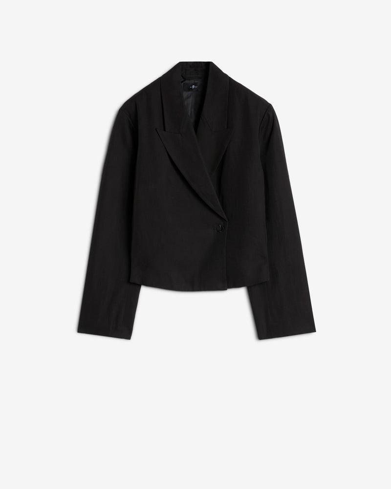Cropped Linen Blend Blazer Product Image