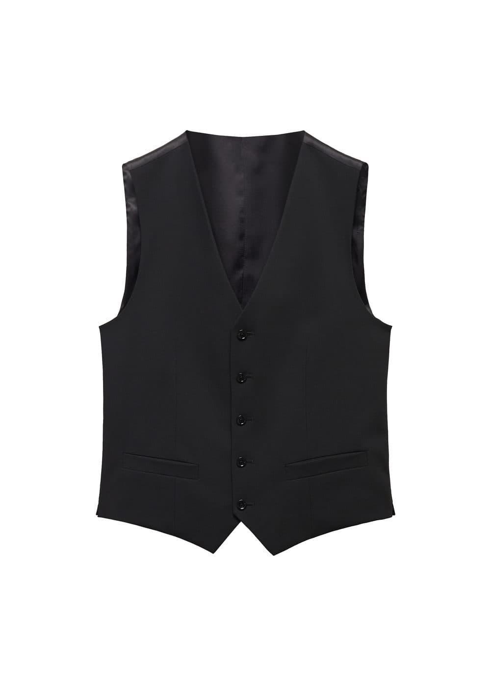 Super slim-fit stretch-fabric suit vest - Men | MANGO USA Product Image