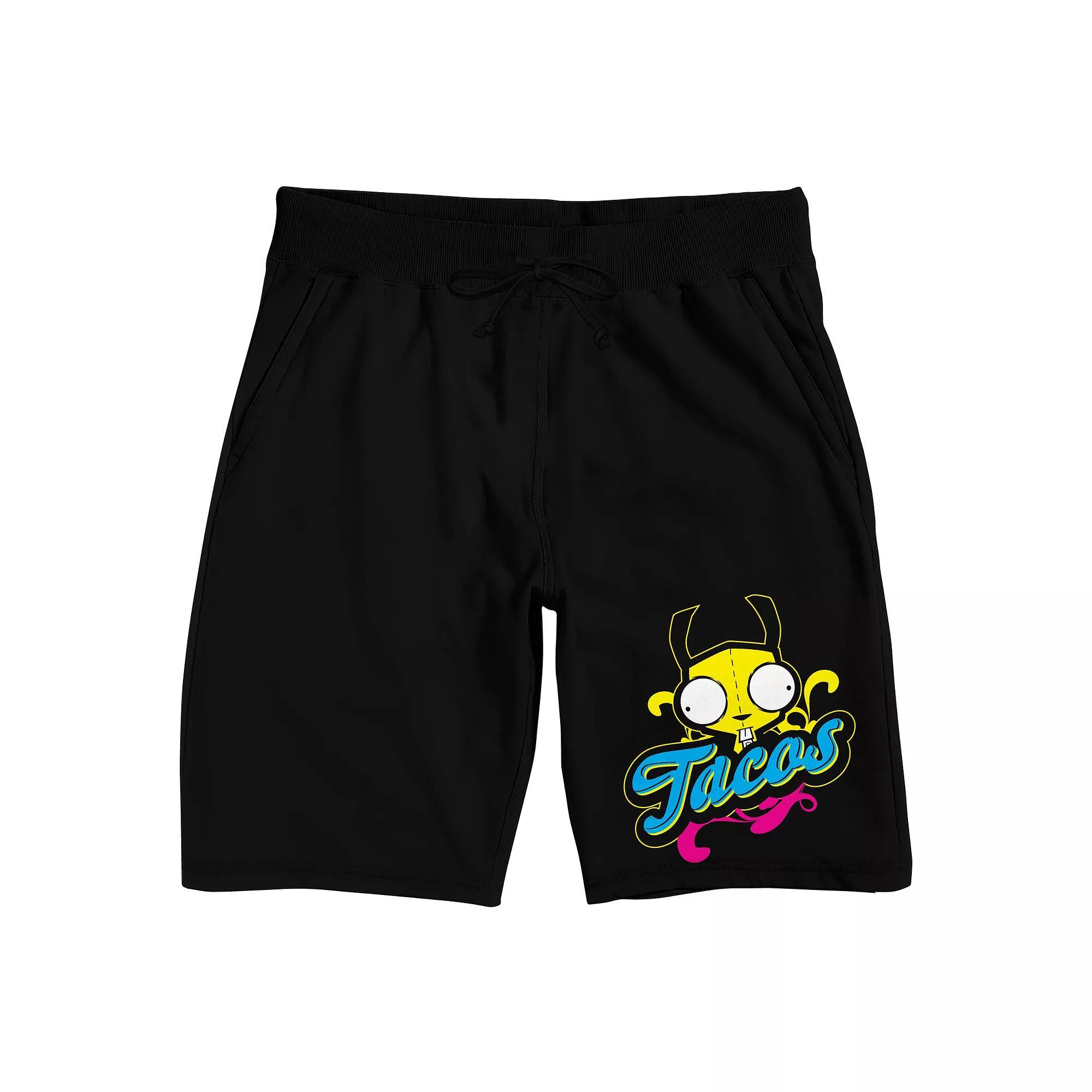 Men's Invader Zim GIR Tacos Sleep Shorts, Size: XXL, Black Product Image