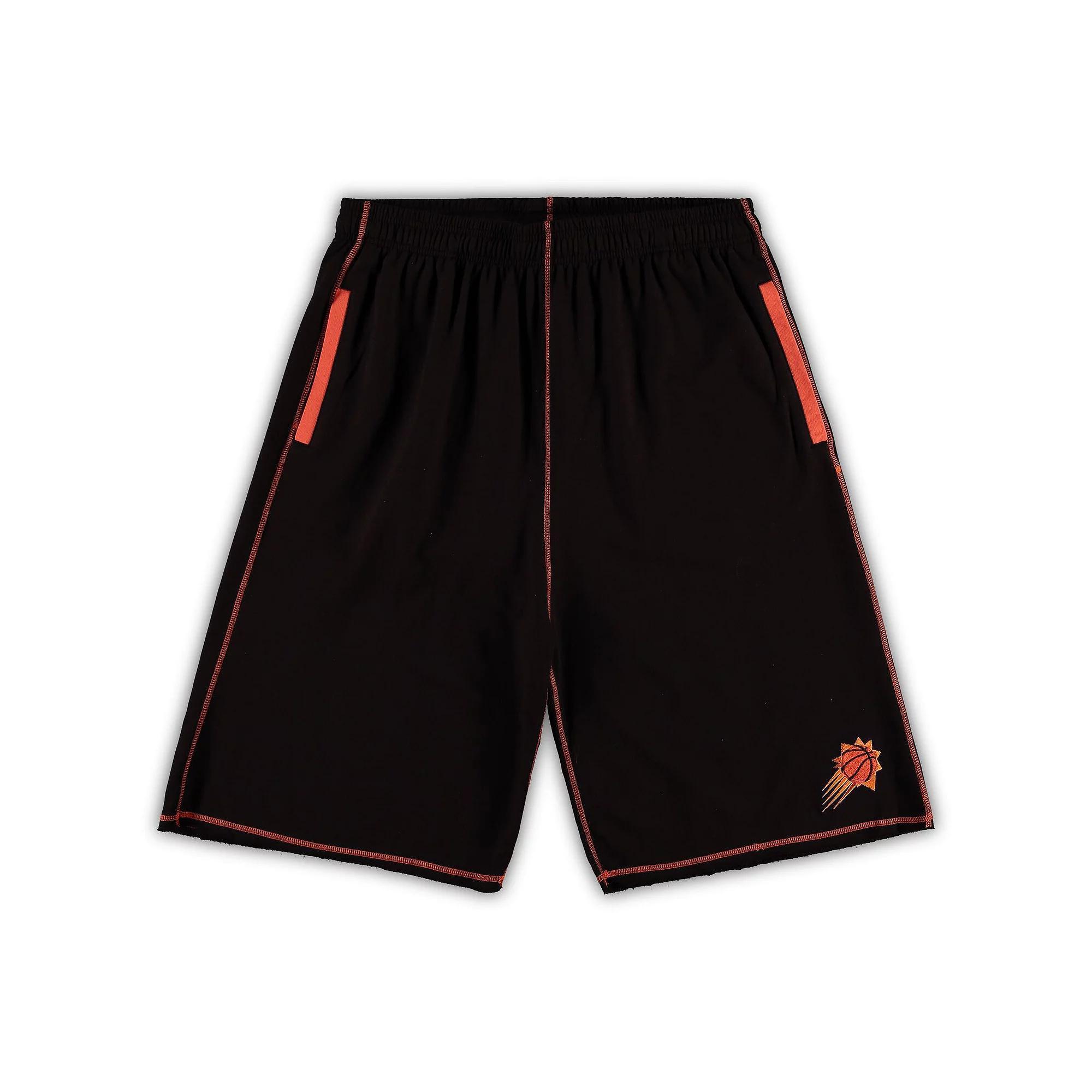 Men's Black/Orange Phoenix Suns Big & Tall Contrast Stitch Knit Shorts, Size: 2XLT, Phx Black Product Image