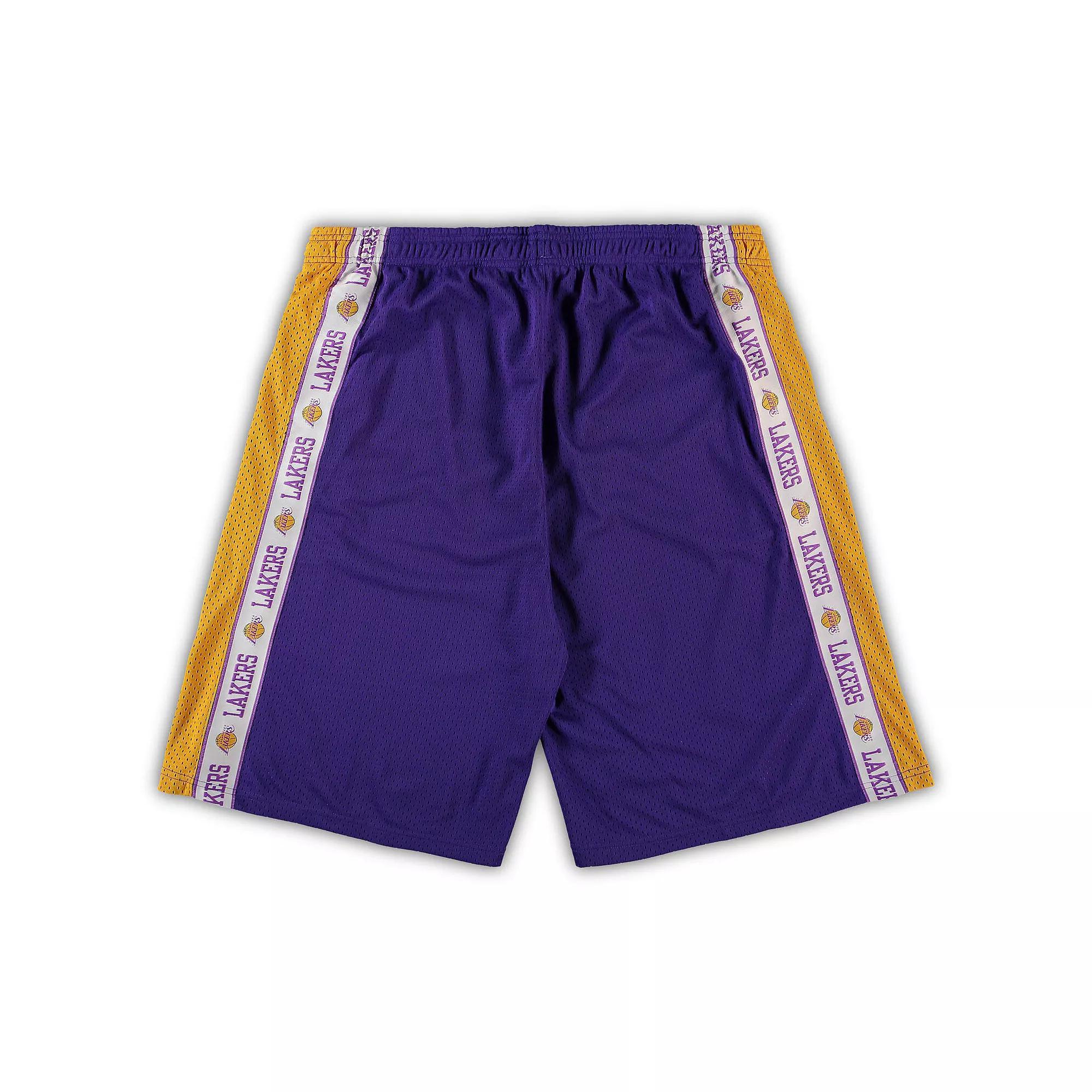 Men's Fanatics Branded Purple/Gold Los Angeles Lakers Big & Tall Tape Mesh Shorts, Size: 3XLT Product Image