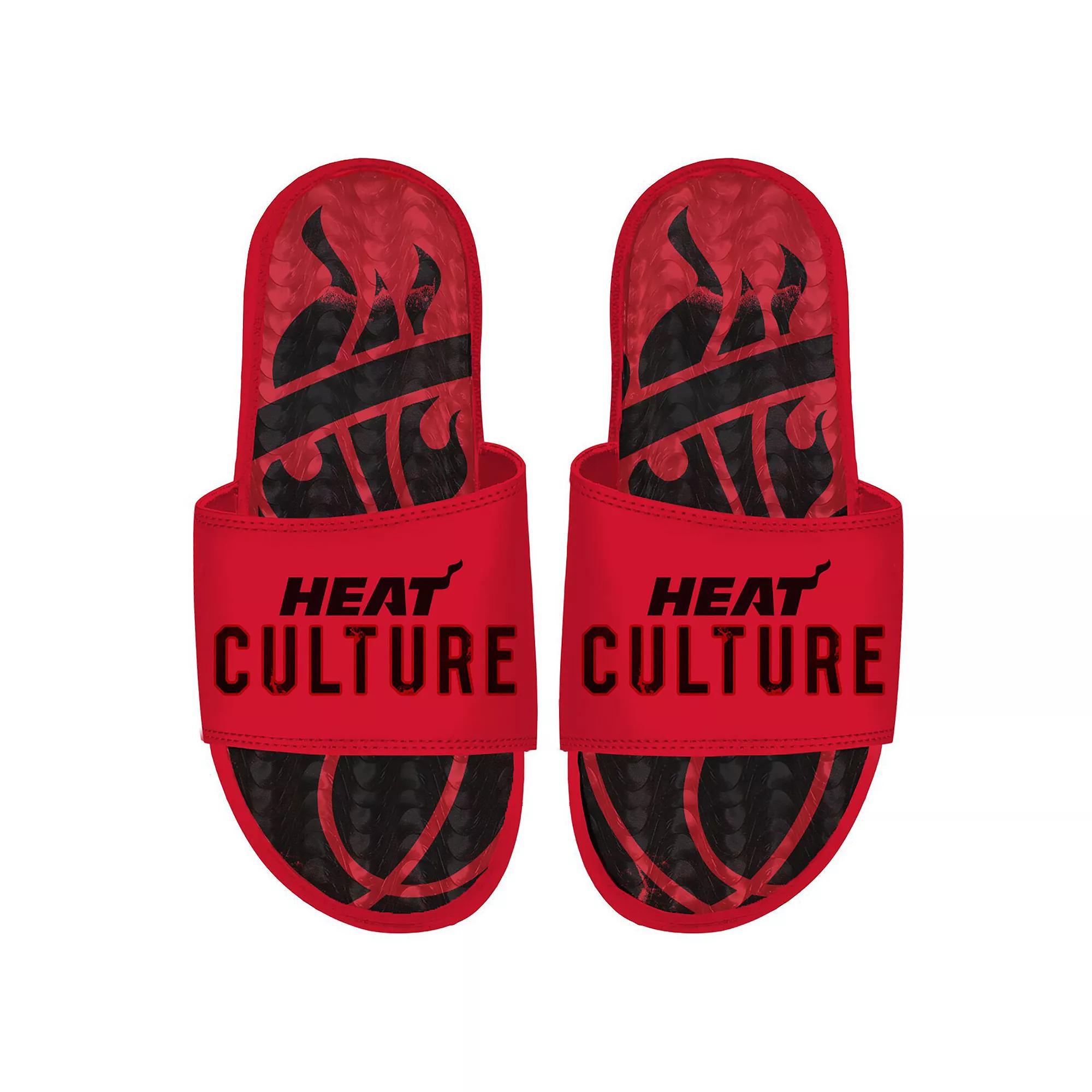 Men's ISlide Miami Heat 2024/25 City Edition Gel Slide Sandals, Size: 9, Red Product Image