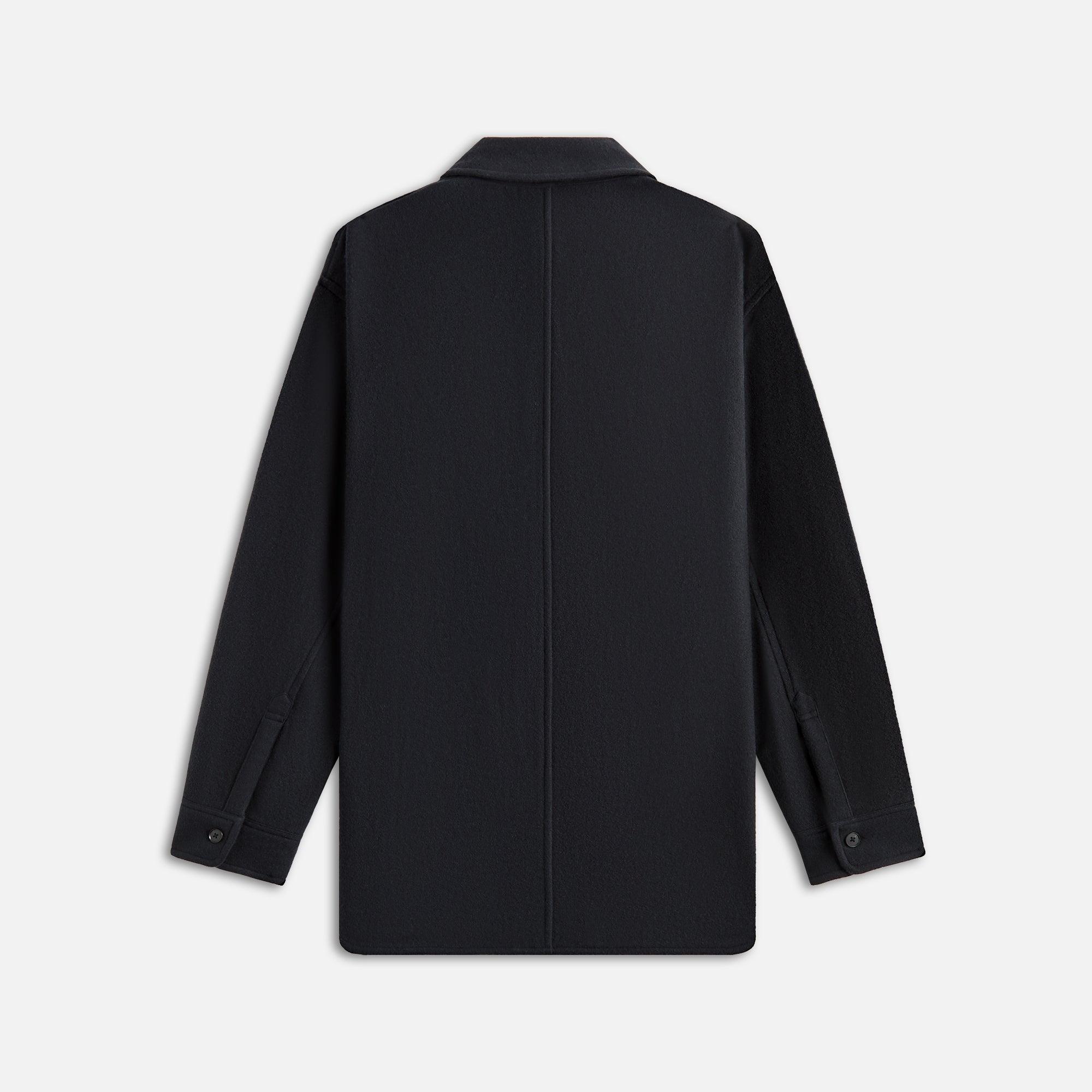 Auralee Brushed Super Fine Wool Flannel Shirt - Ink Black Male Product Image