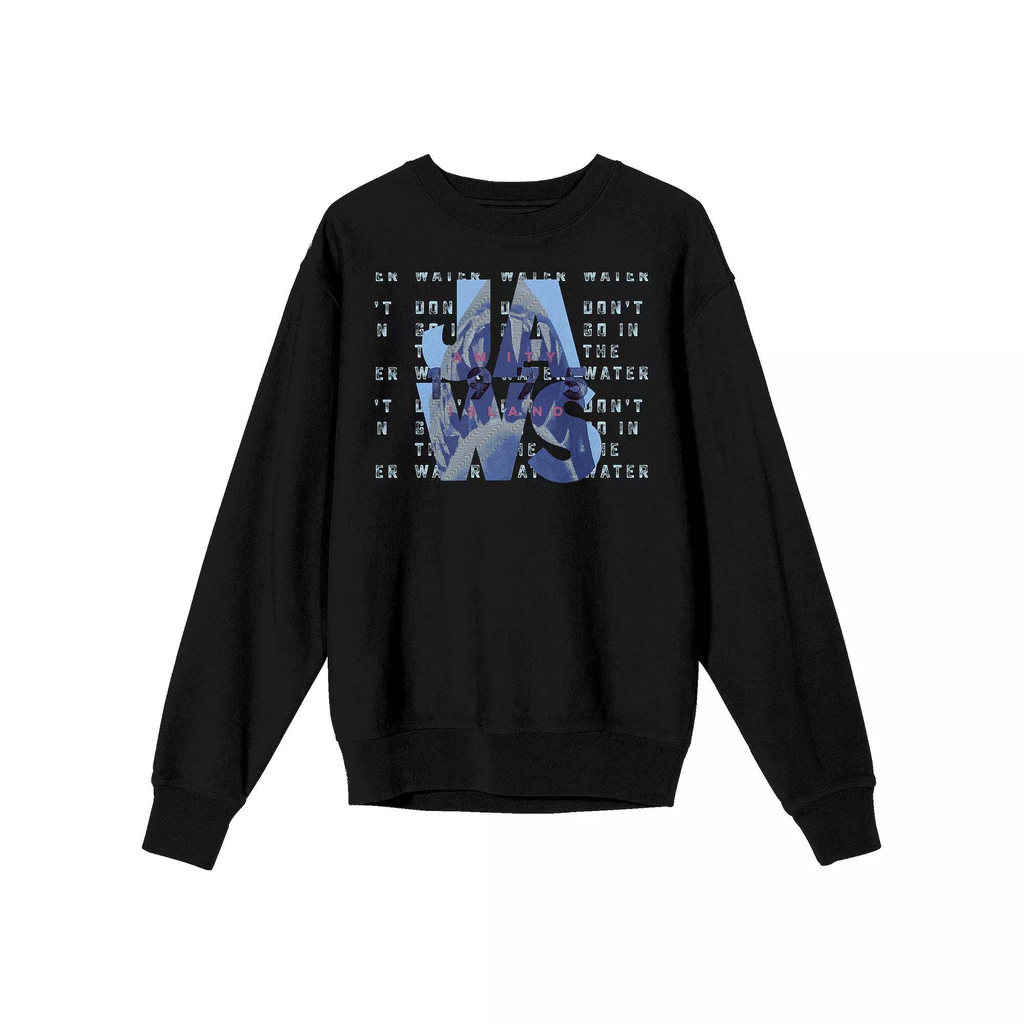 Men's Jaws Don't Go In The Water Sweatshirt, Size: XL, Black Product Image