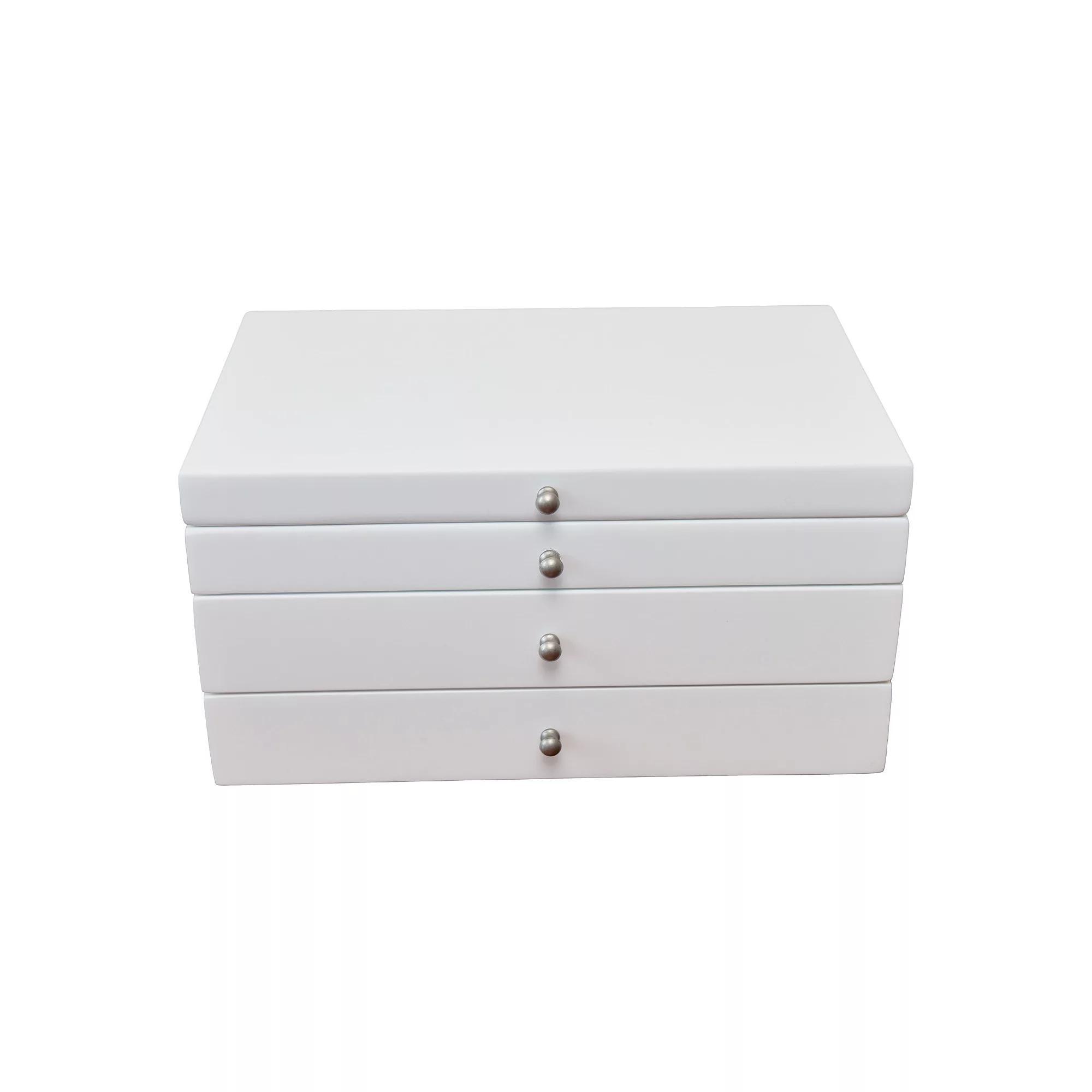 Elegant White Finish Jewelry Box, Women's Product Image