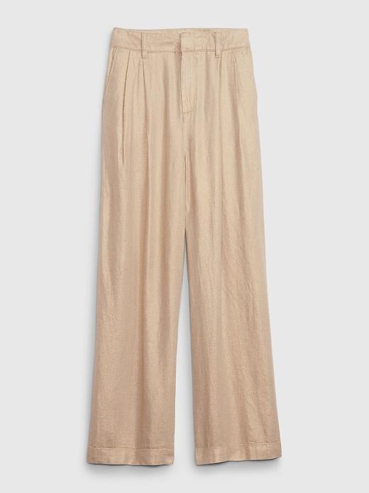 Linen-Cotton Pleated Pants Product Image