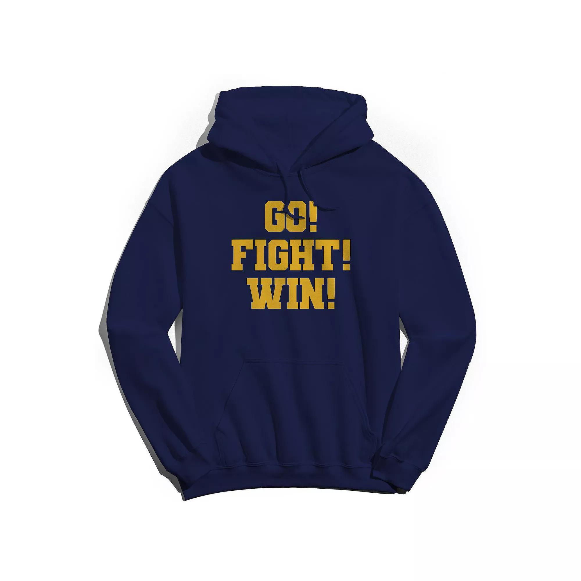 Men's Duke & Sons Go Fight Win Graphic Hoodie, Size: Small, Navy Yellow Product Image