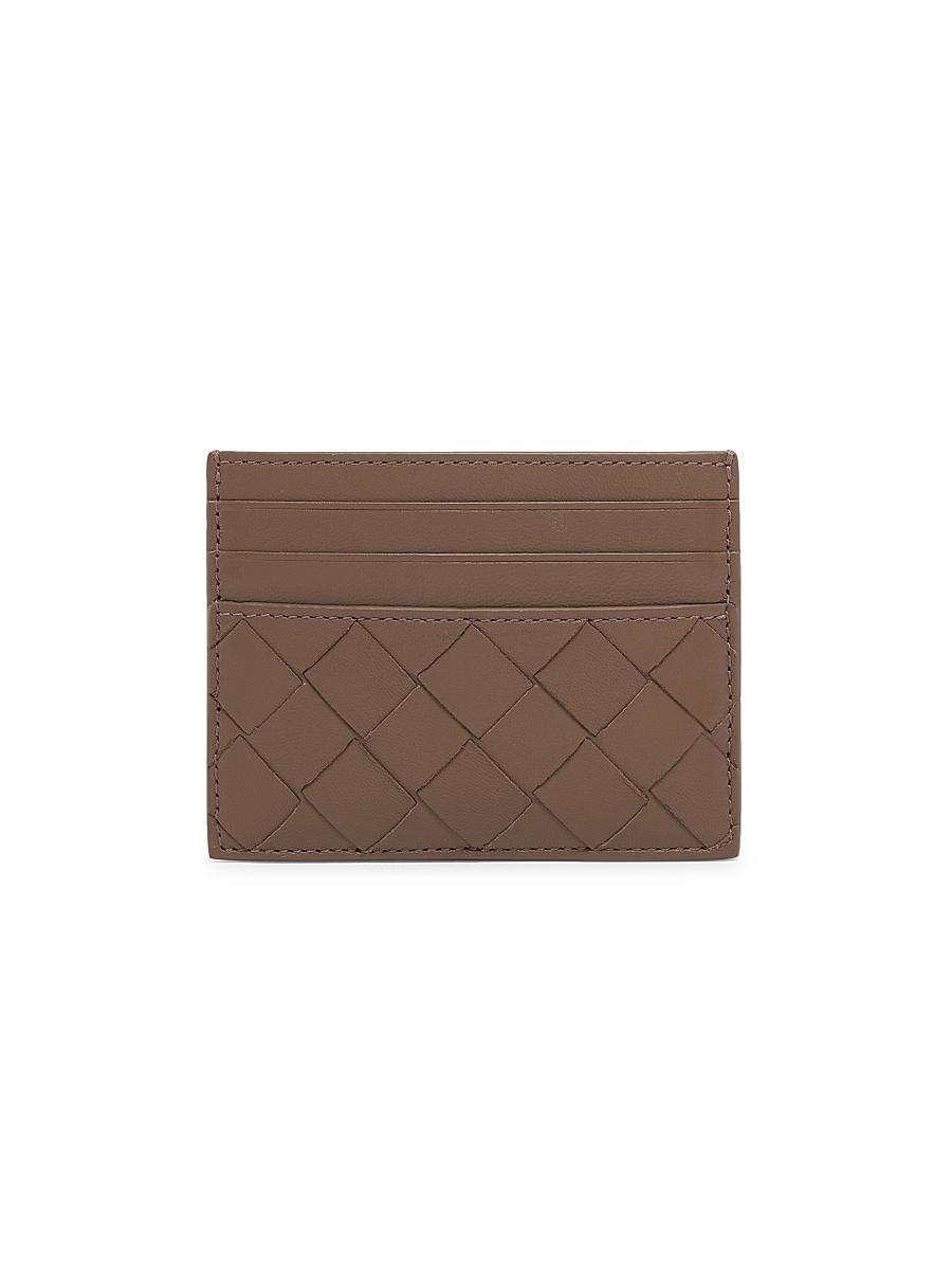 Womens Intrecciato Leather Cardholder Product Image
